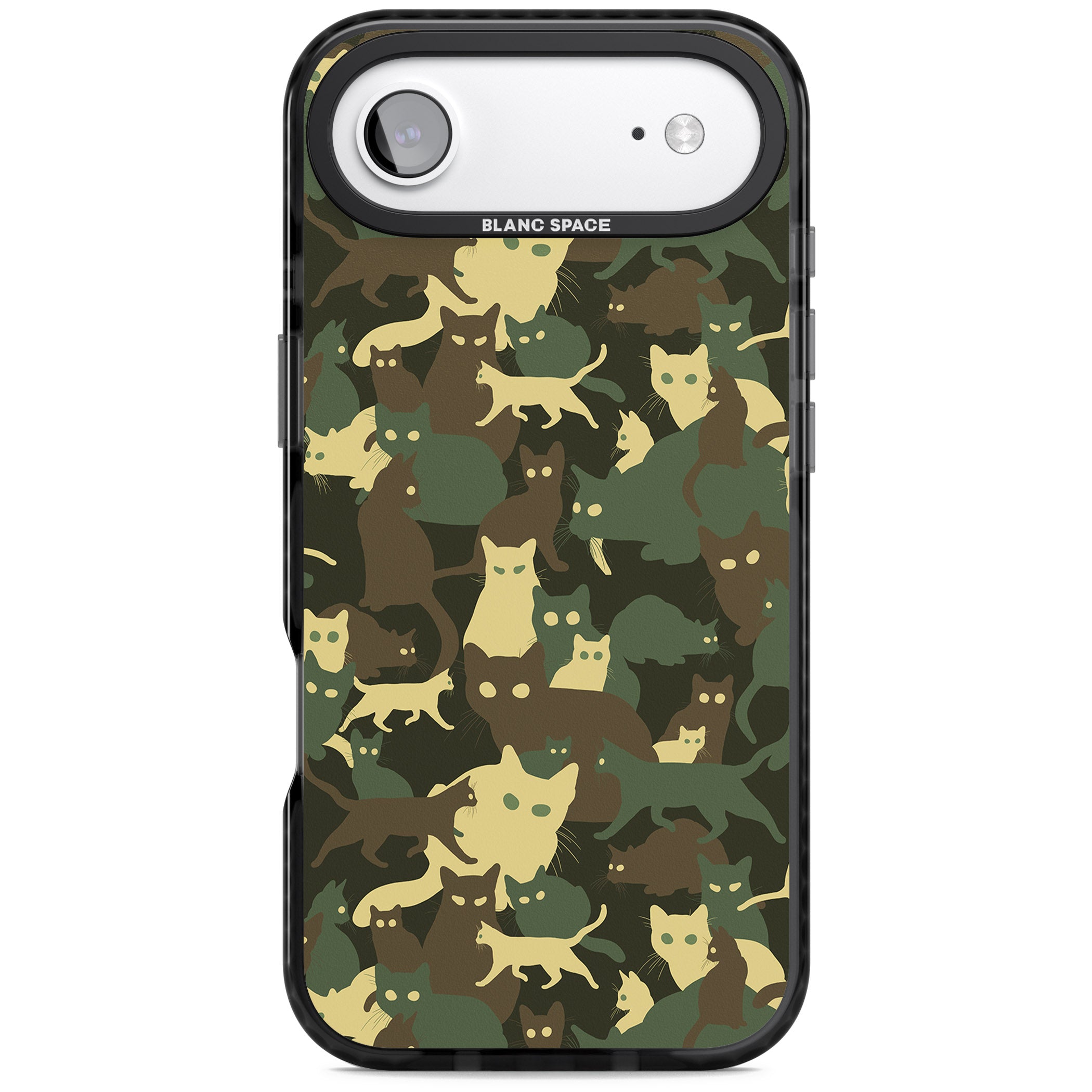 Forest Cat Camo iPhone 17 Air Impact Black Phone Case