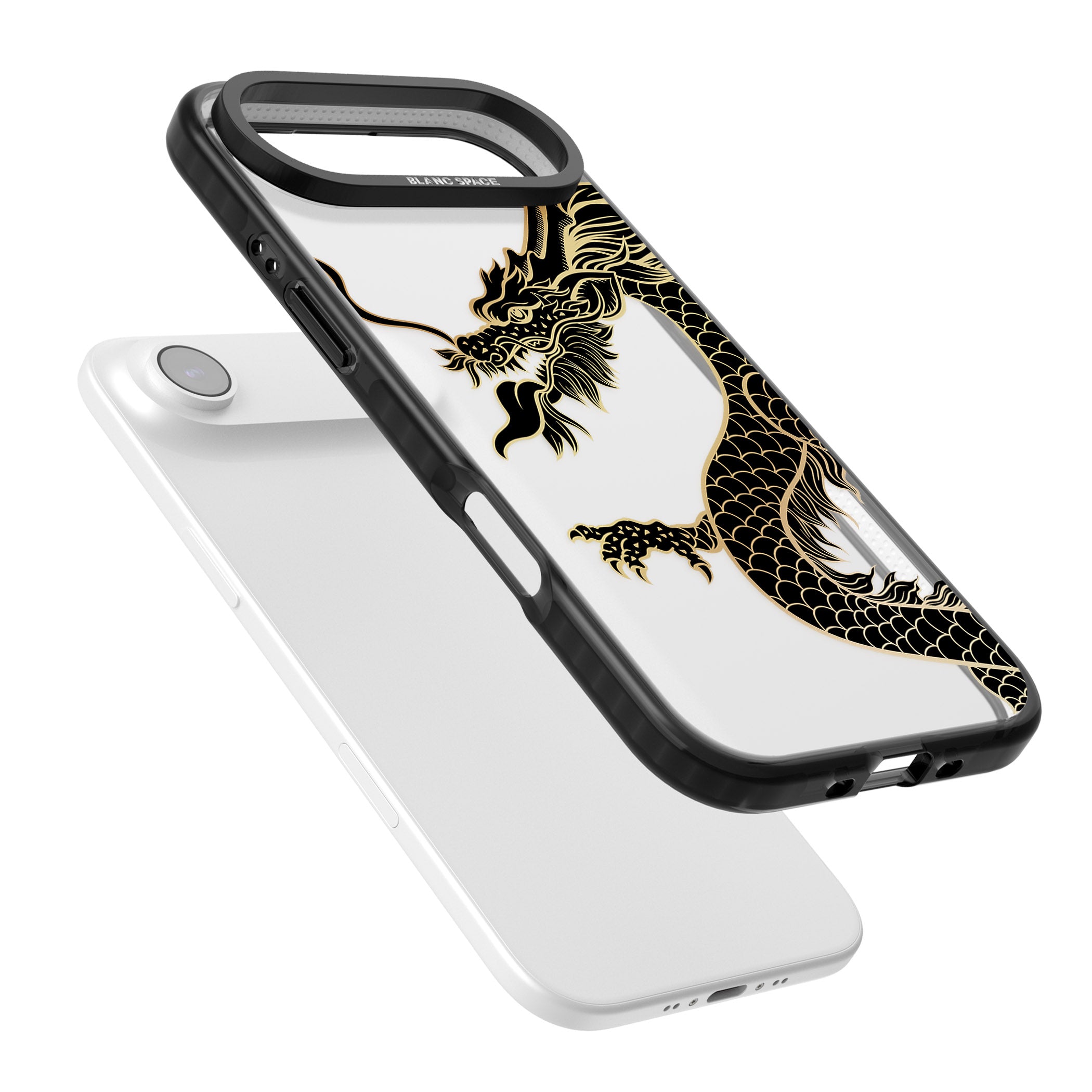 Large Black Dragon iPhone 17 Air Impact Black Phone Case Colours