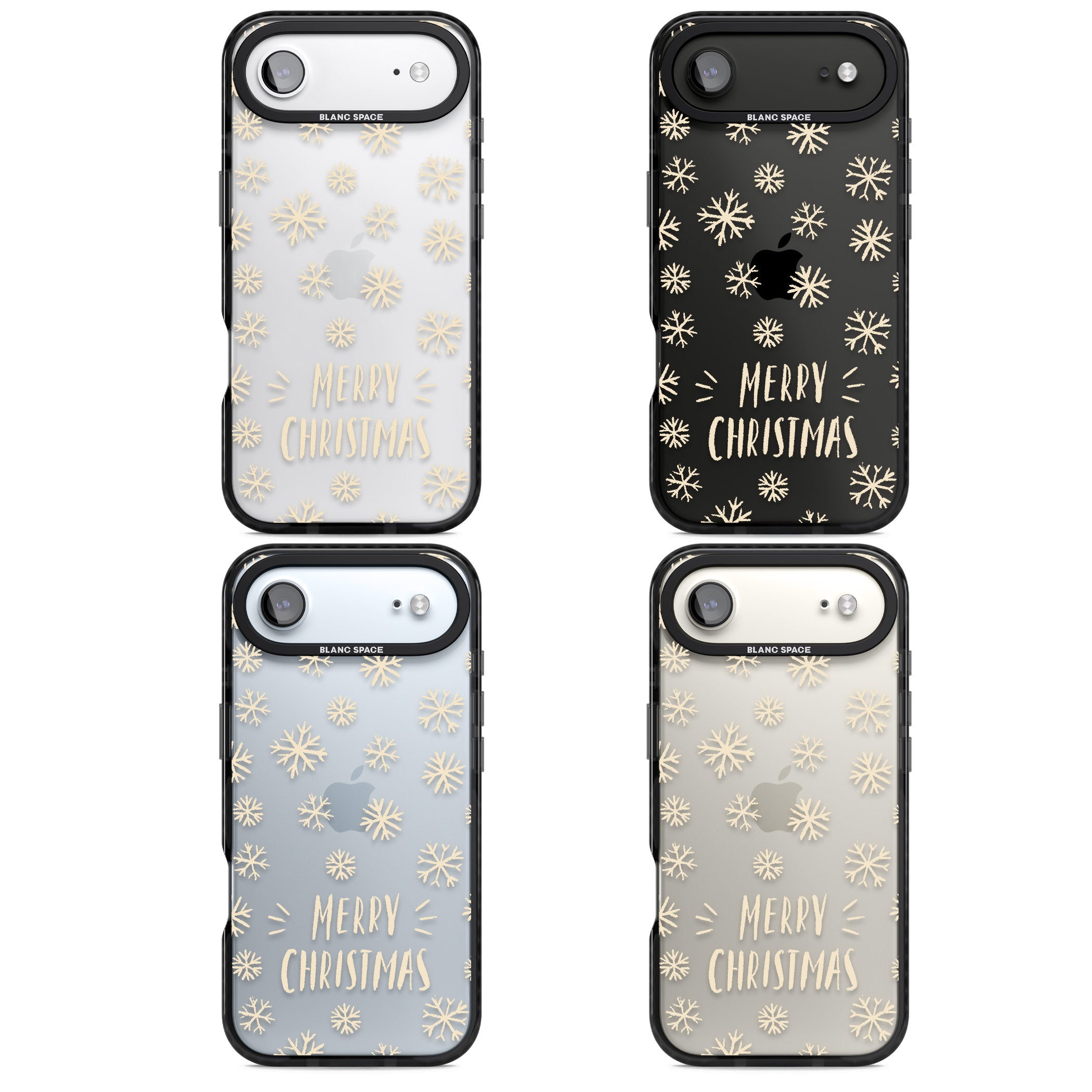 Christmas Snowflake Pattern iPhone 17 Air Impact Black Phone Case APT Impact Protection
