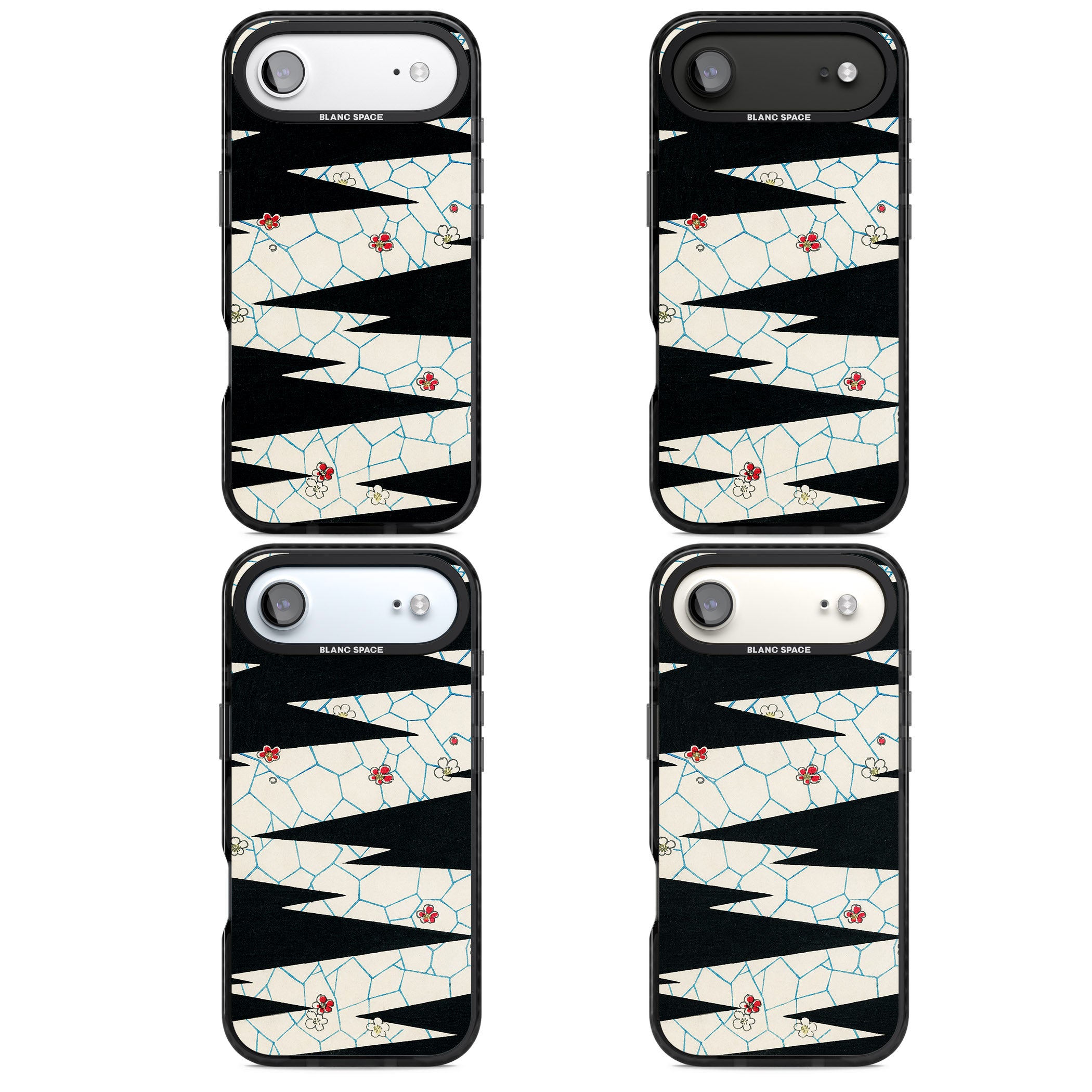 Japanese Flowers By Bijutsu Sekai iPhone 17 Air Impact Black Phone Case APT Impact Protection