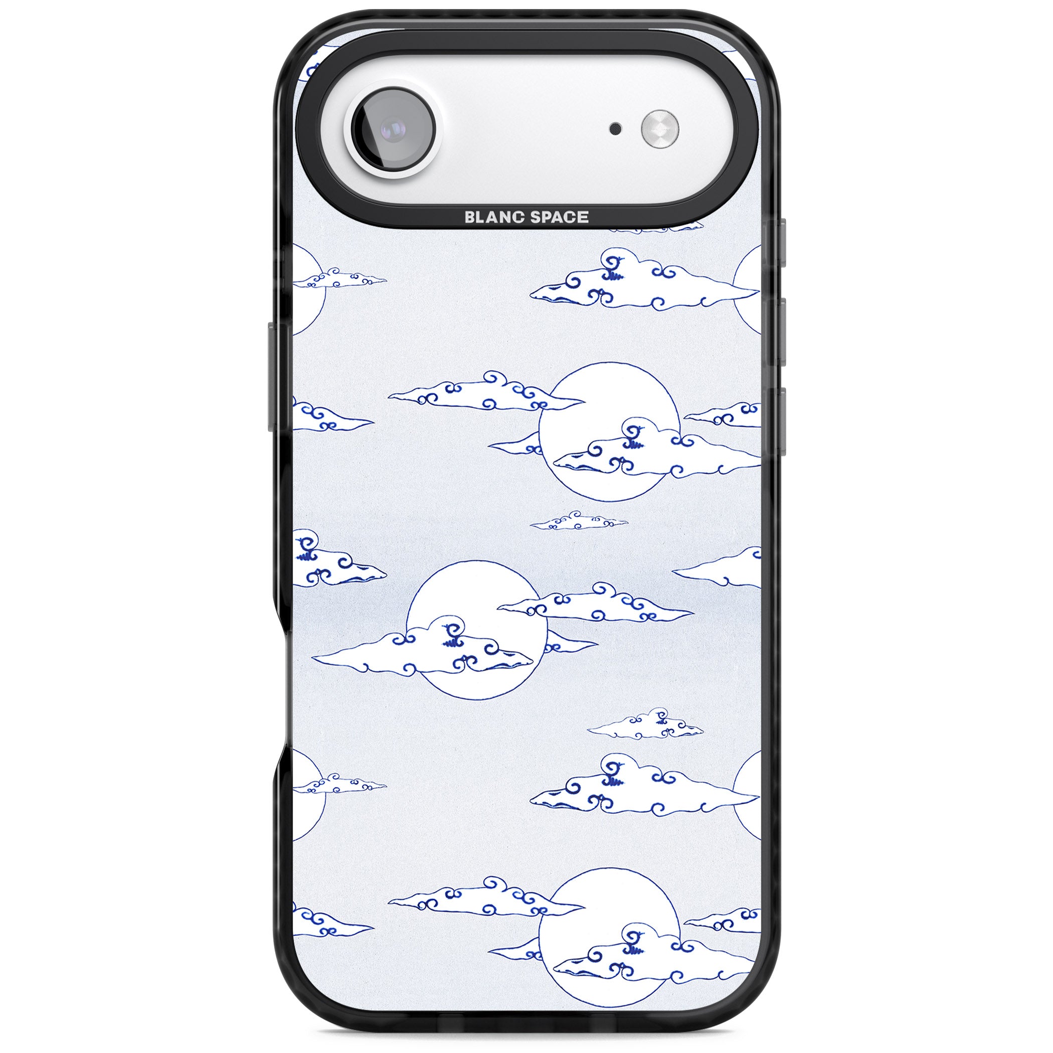 Moon & Clouds iPhone 17 Air Impact Black Phone Case