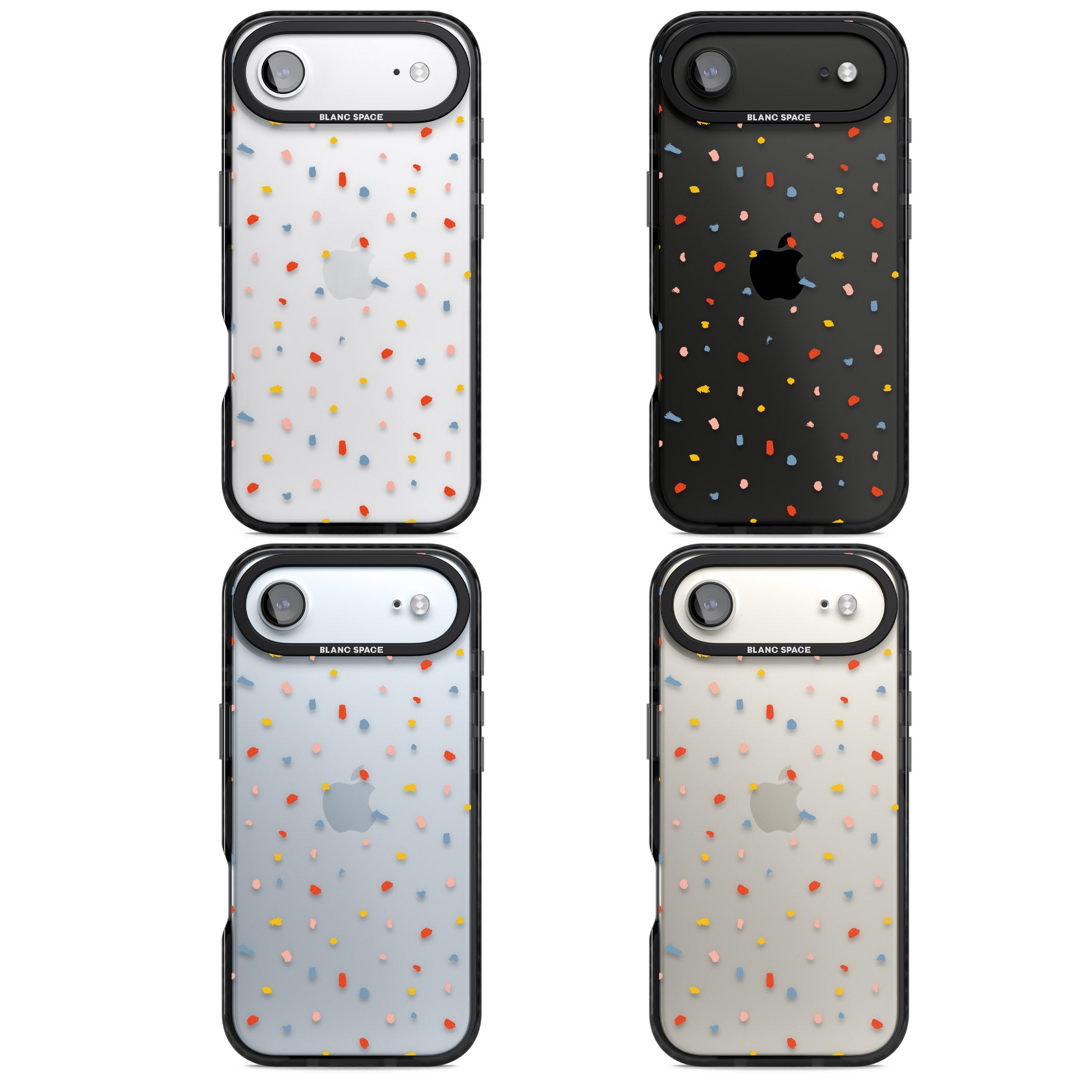 Small Confetti iPhone 17 Air Impact Black Phone Case APT Impact Protection