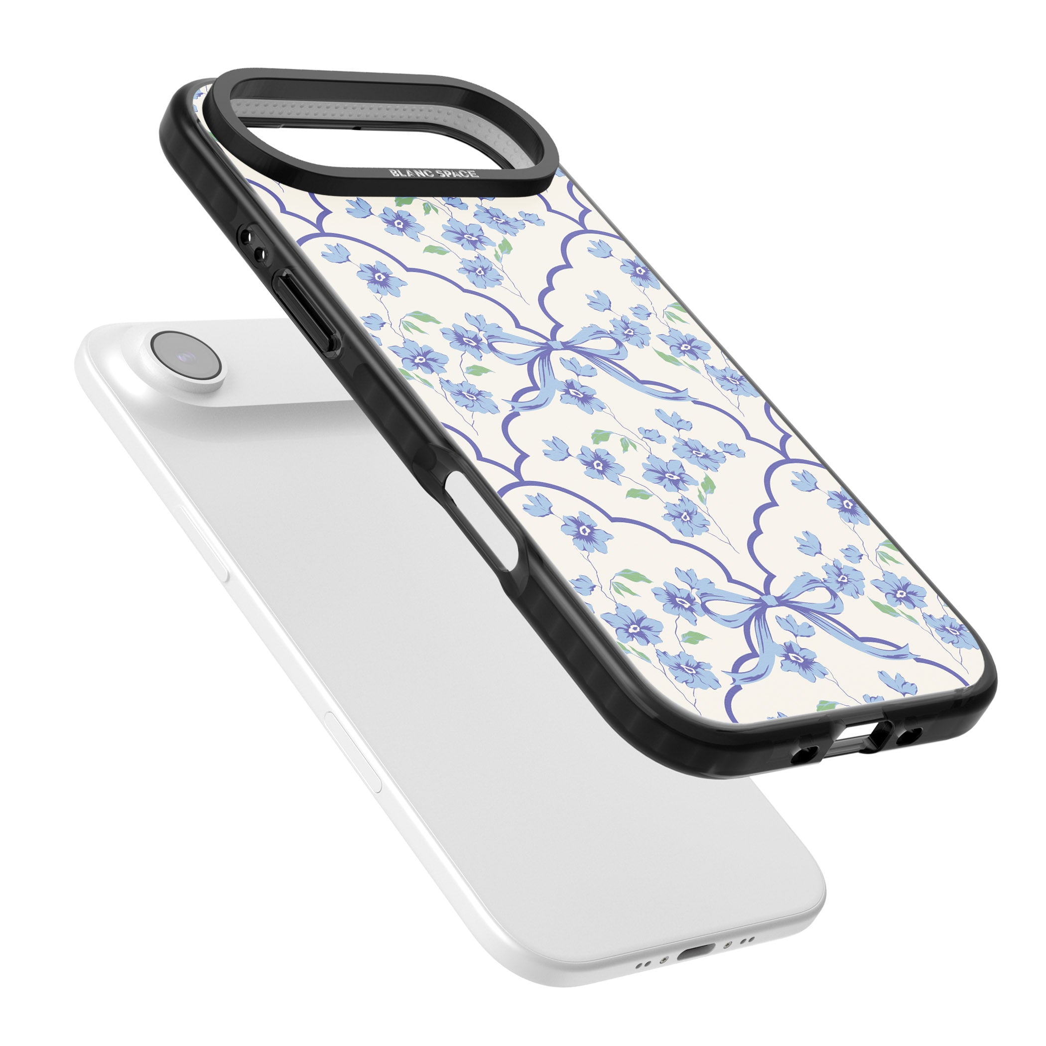 Blue Cottage Floral iPhone 17 Air Impact Black Phone Case Colours