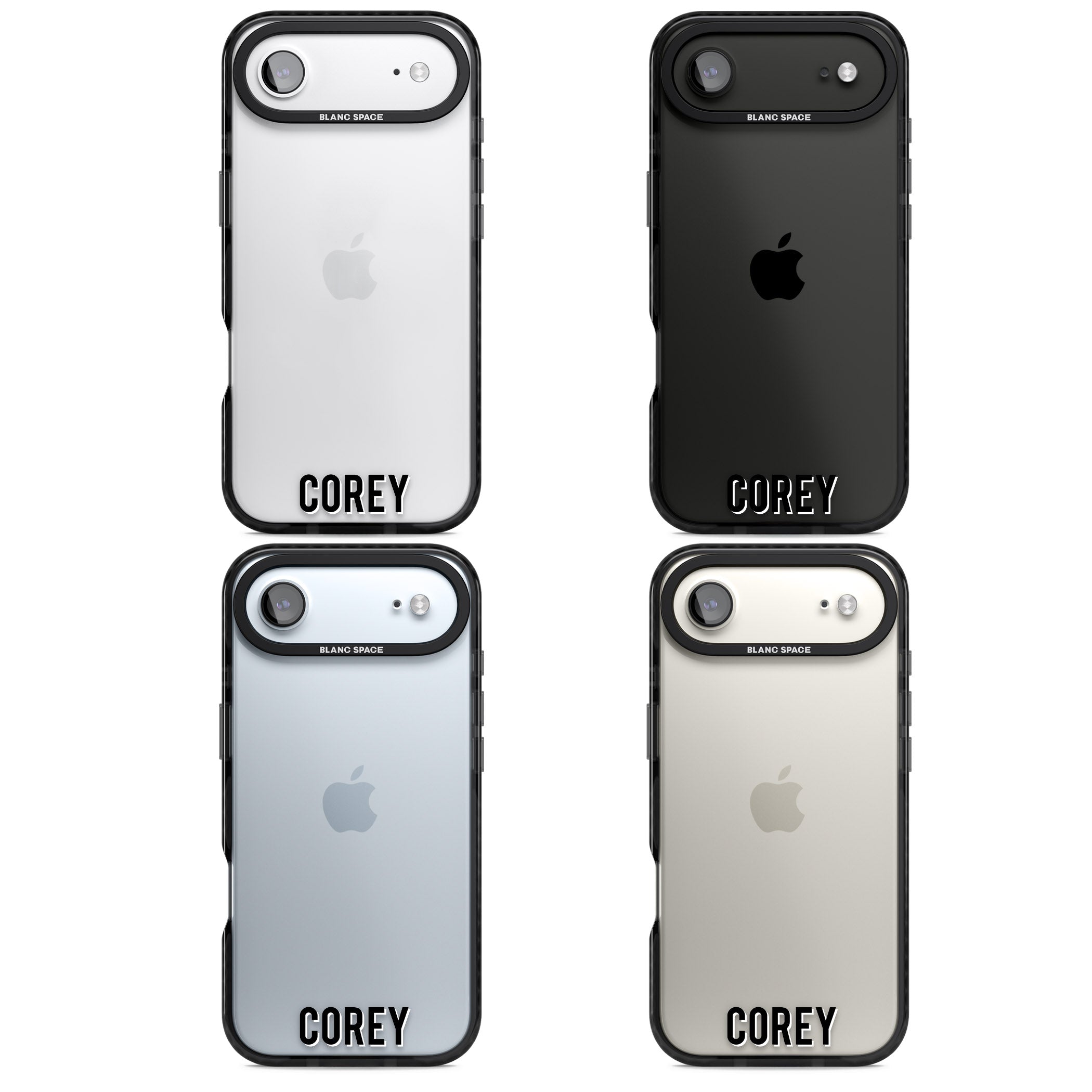 Personalised Bottom Name iPhone 17 Air Impact Black Phone Case APT Impact Protection