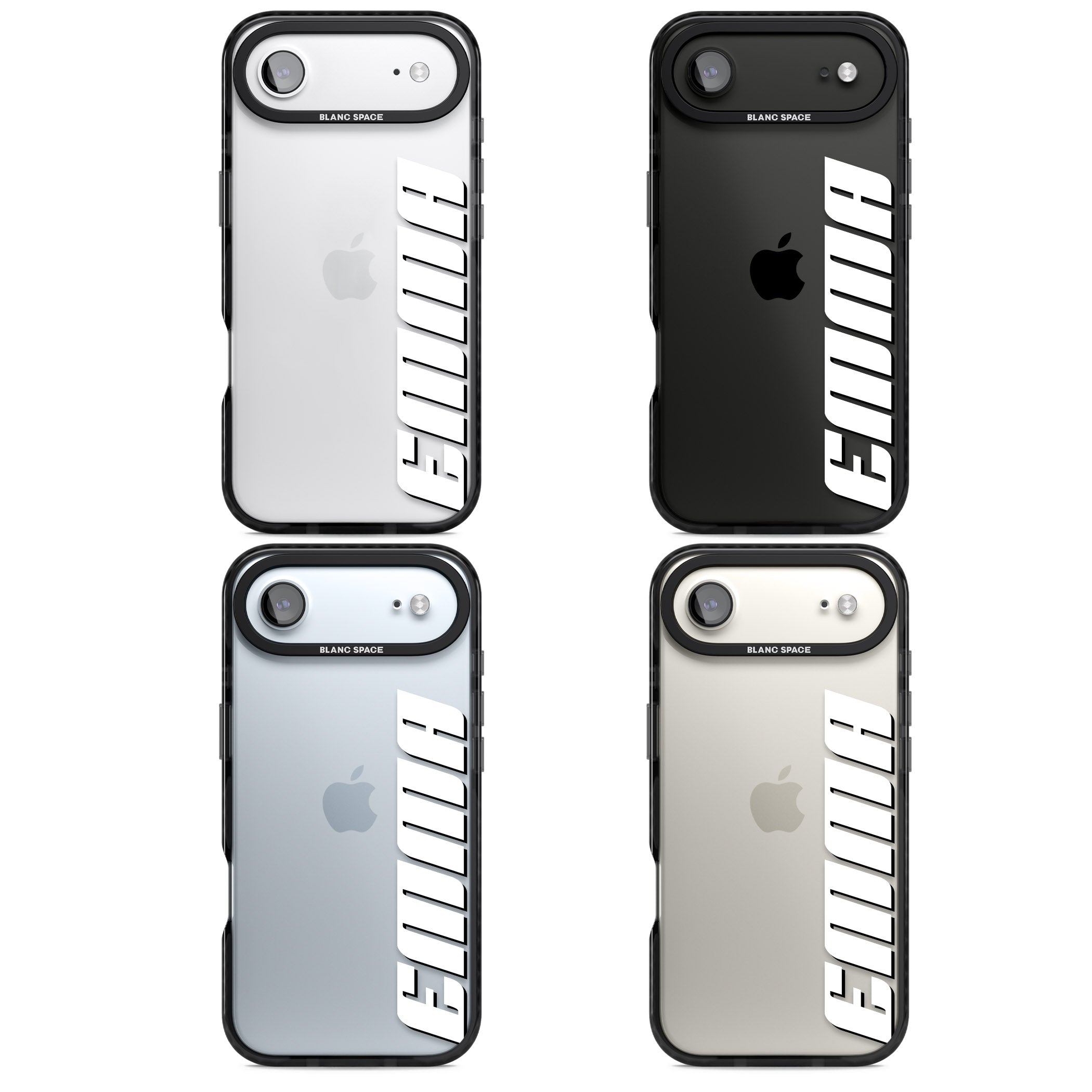 Personalised Vertical Bold Name iPhone 17 Air Impact Black Phone Case APT Impact Protection