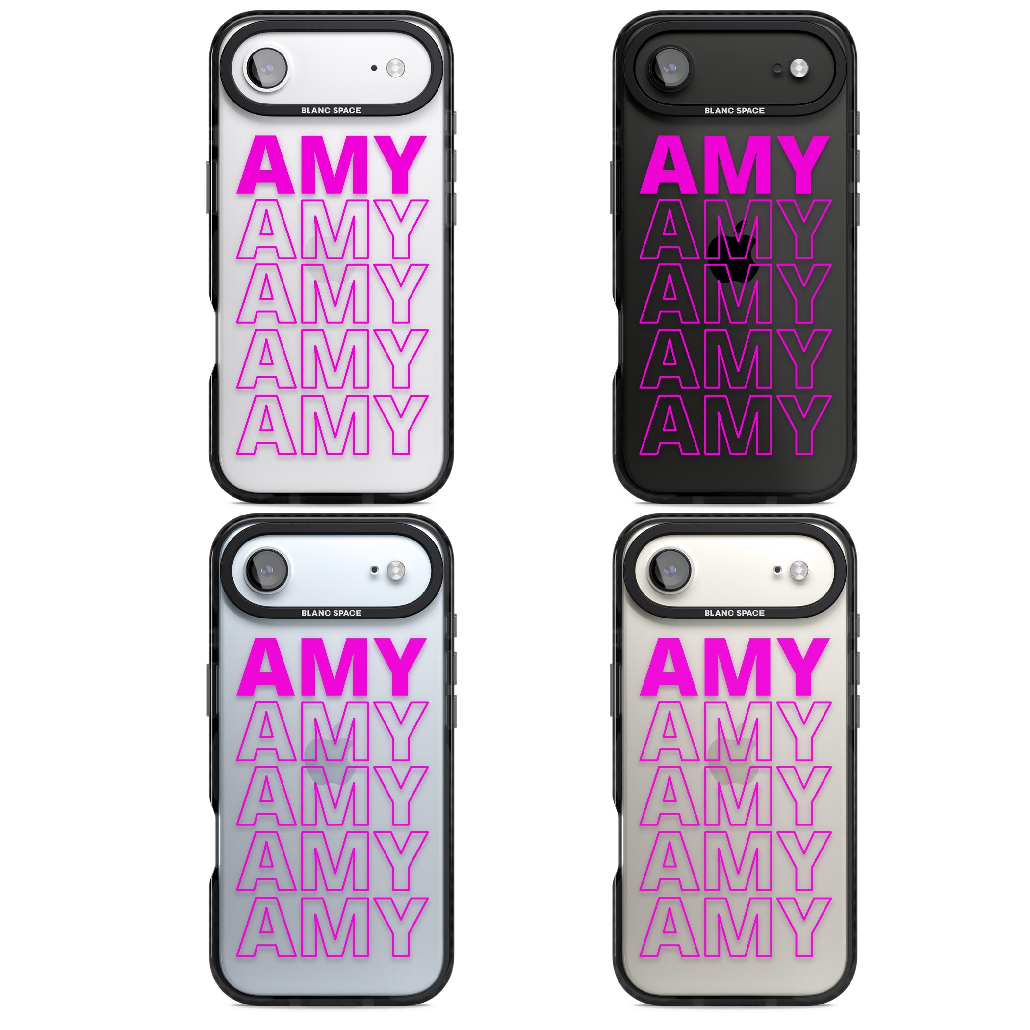 Personalised Bold Repeated Name iPhone 17 Air Impact Black Phone Case APT Impact Protection