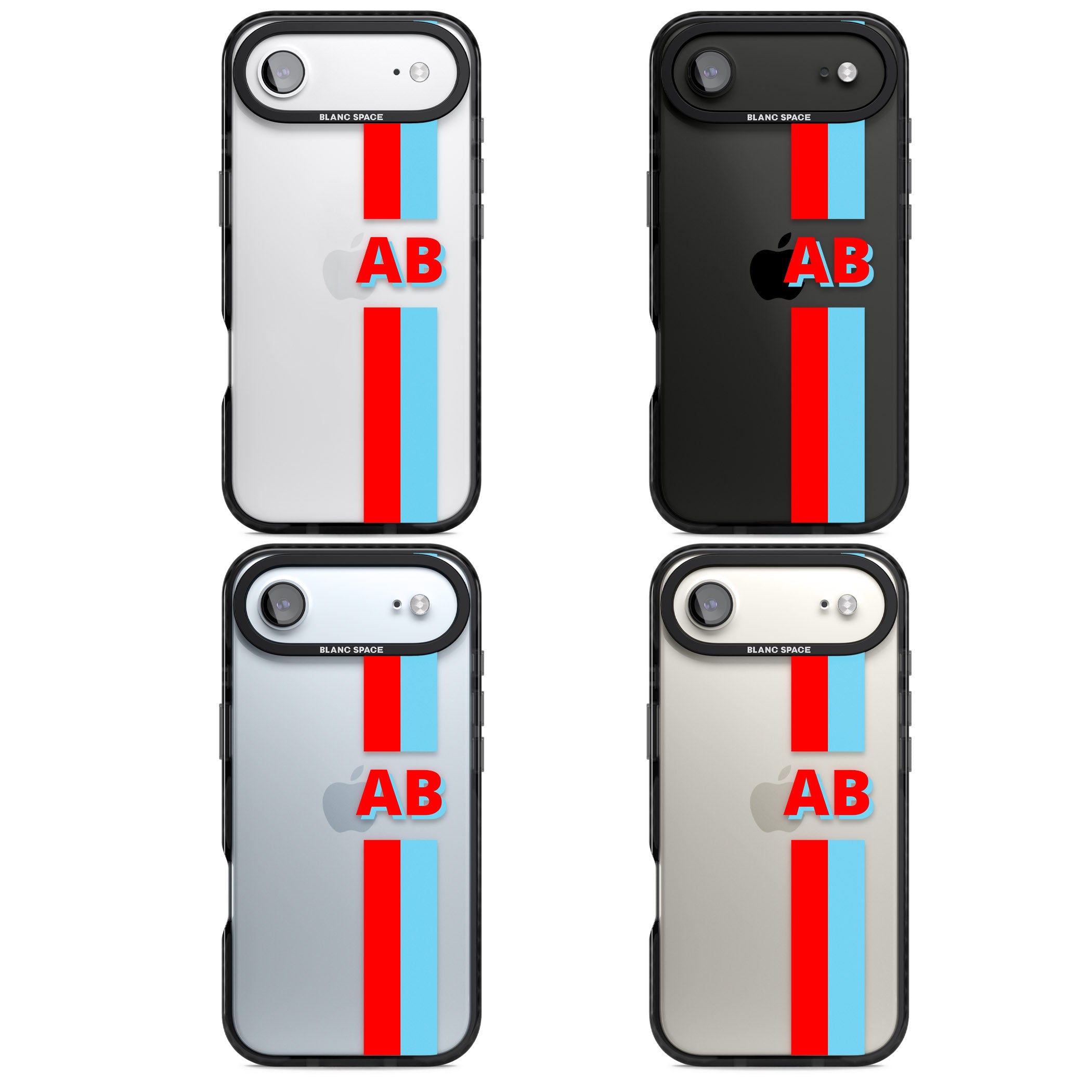 Personalised Bold Striped iPhone 17 Air Impact Black Phone Case APT Impact Protection