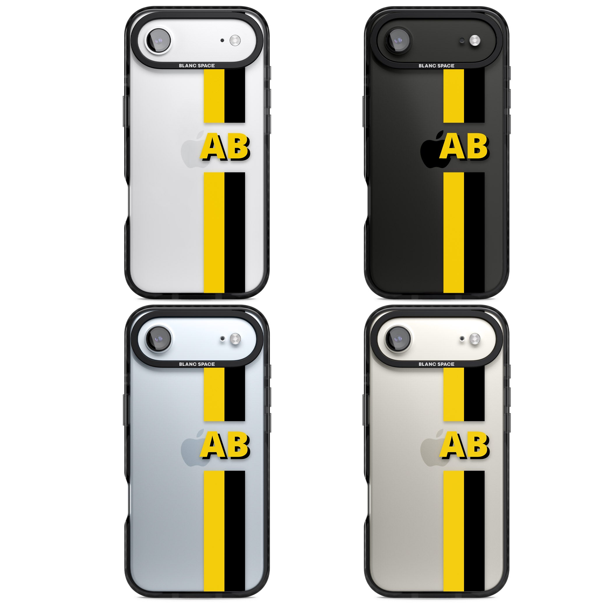 Personalised Bold Name Striped iPhone 17 Air Impact Black Phone Case APT Impact Protection