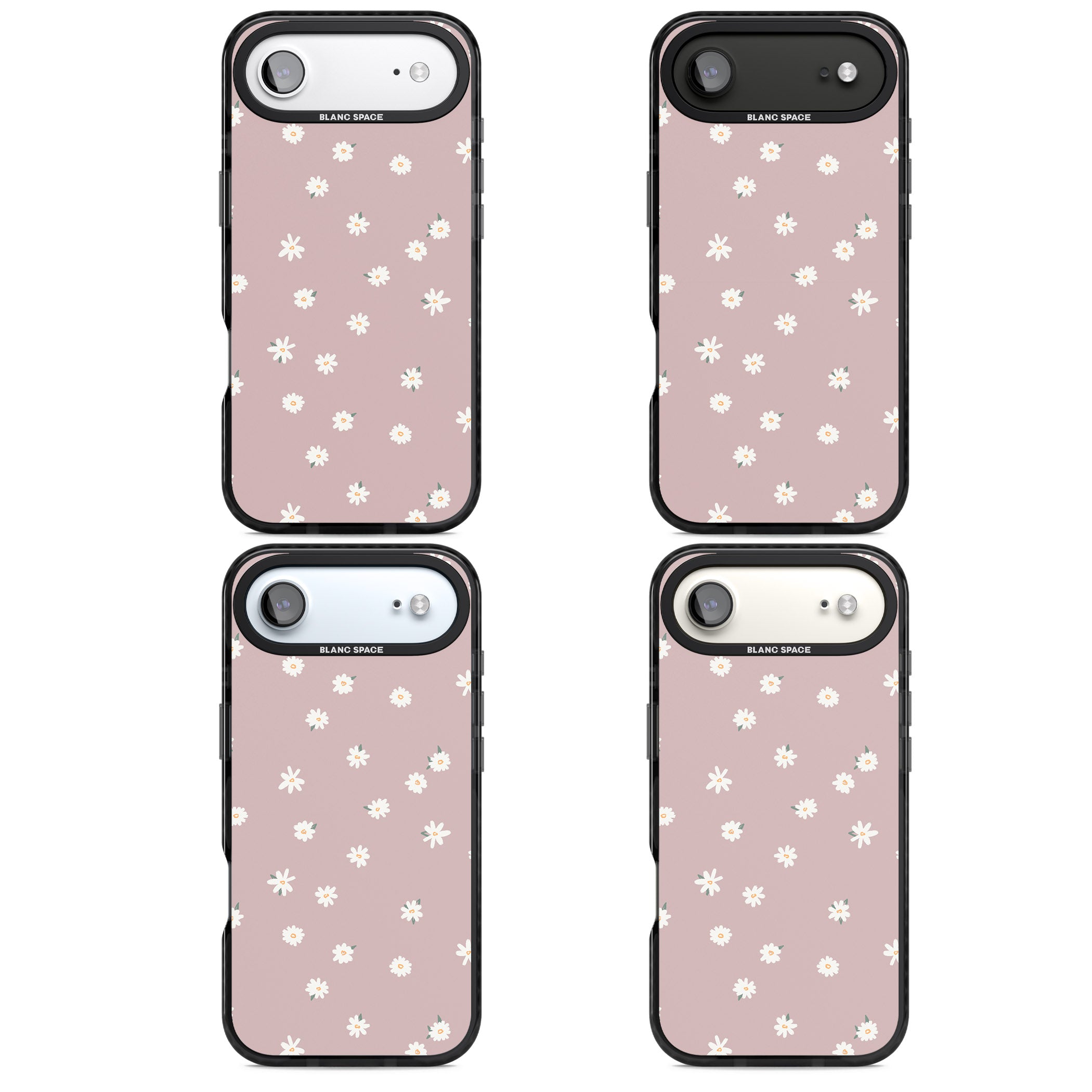 Dusty Pink Daisy iPhone 17 Air Impact Black Phone Case APT Impact Protection