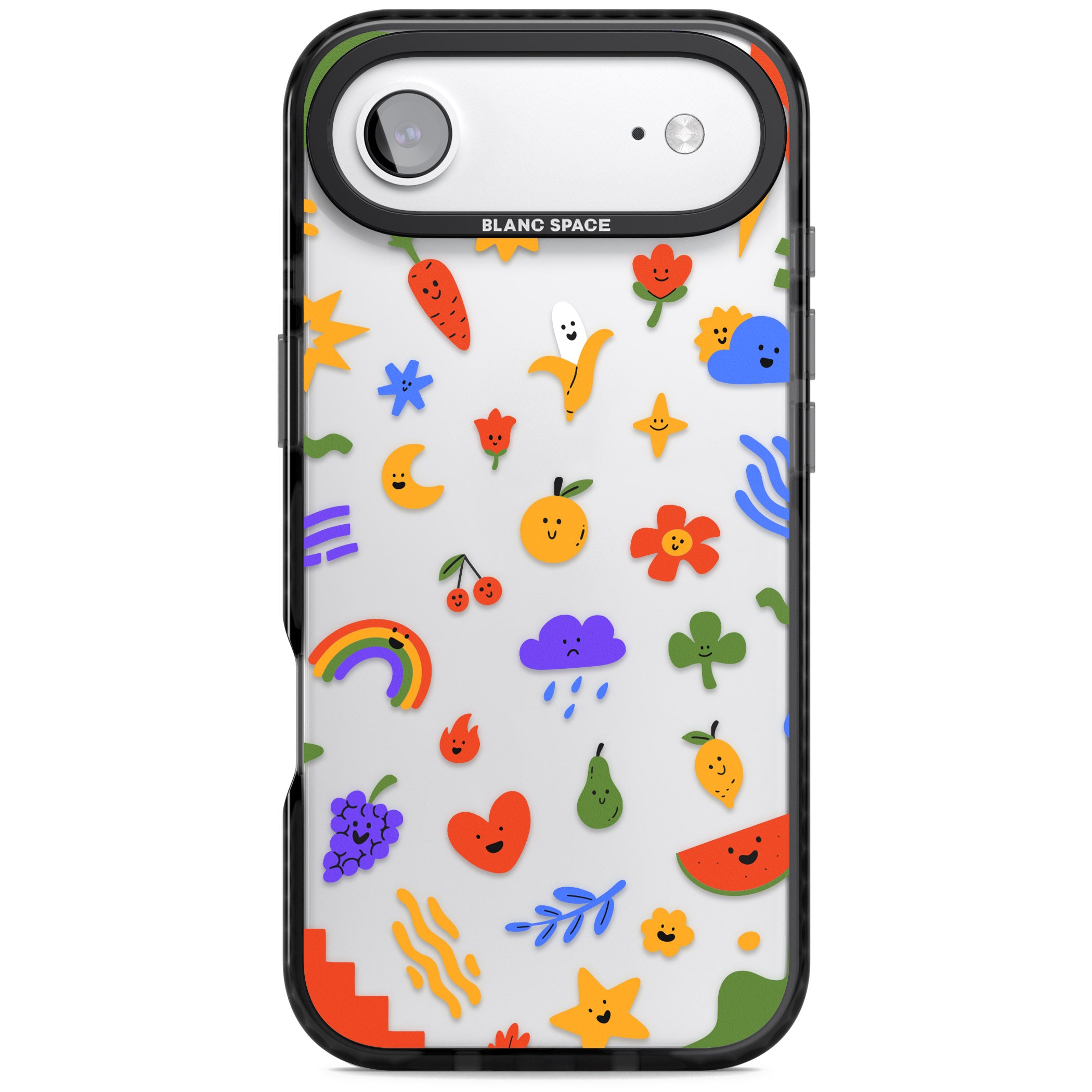 Quirky Cute Icon Pattern iPhone 17 Air Impact Black Phone Case