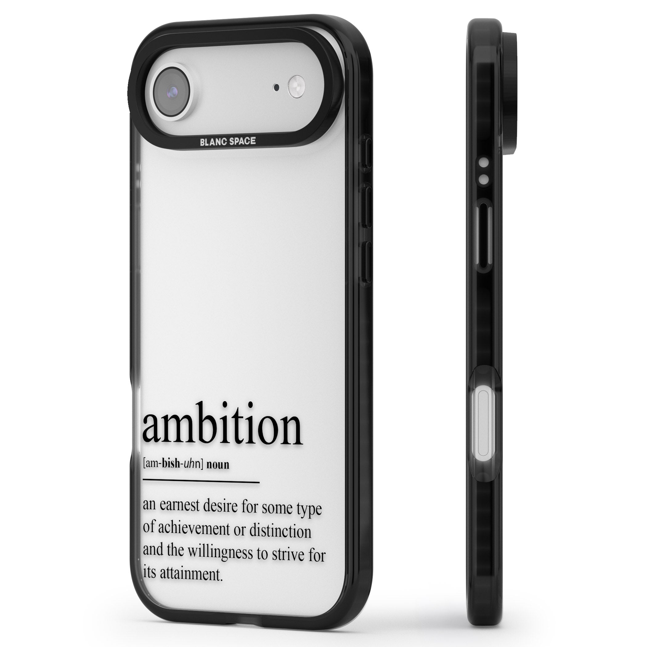 Ambition iPhone 17 Air Impact Black Phone Case Side Profile