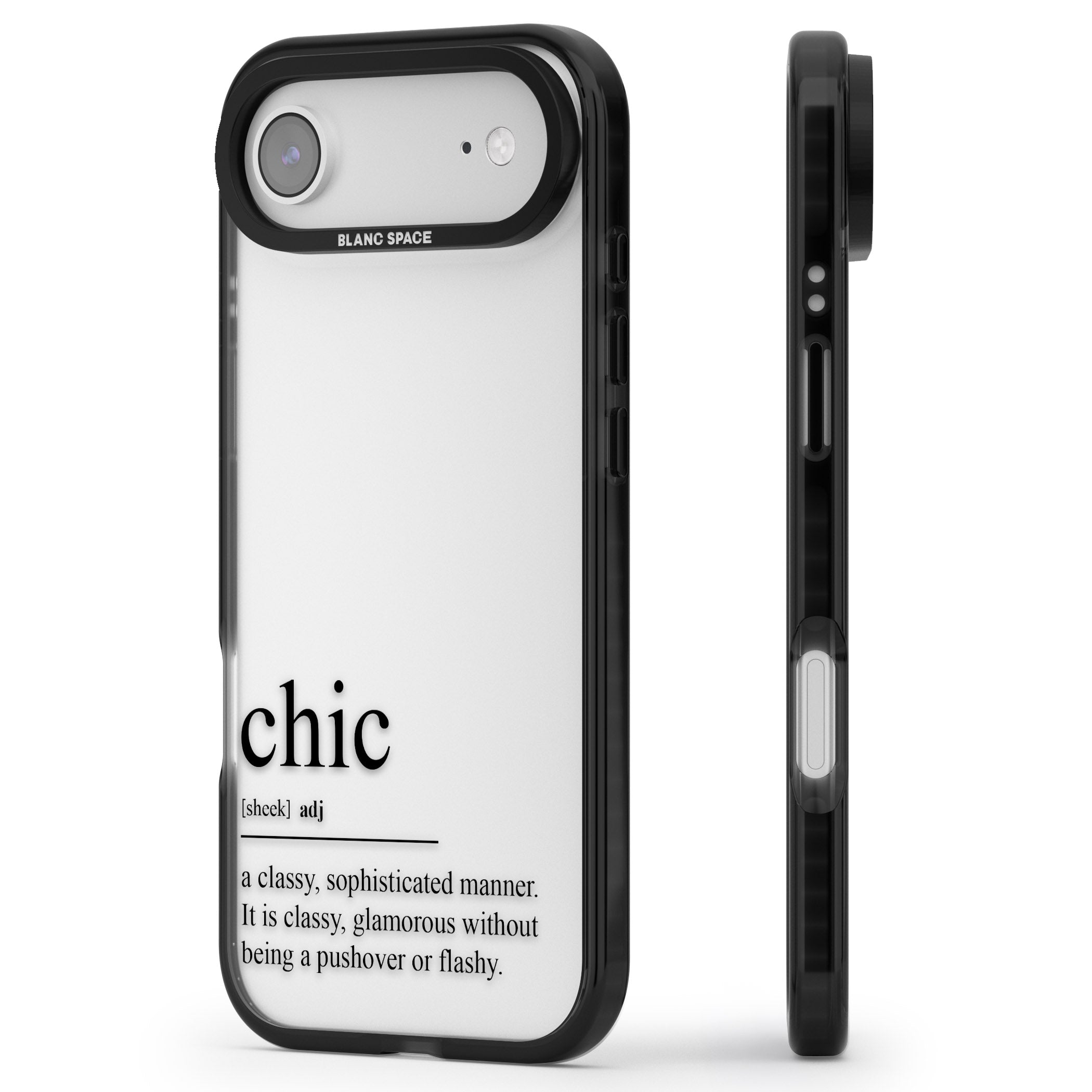 Chic iPhone 17 Air Impact Black Phone Case Side Profile