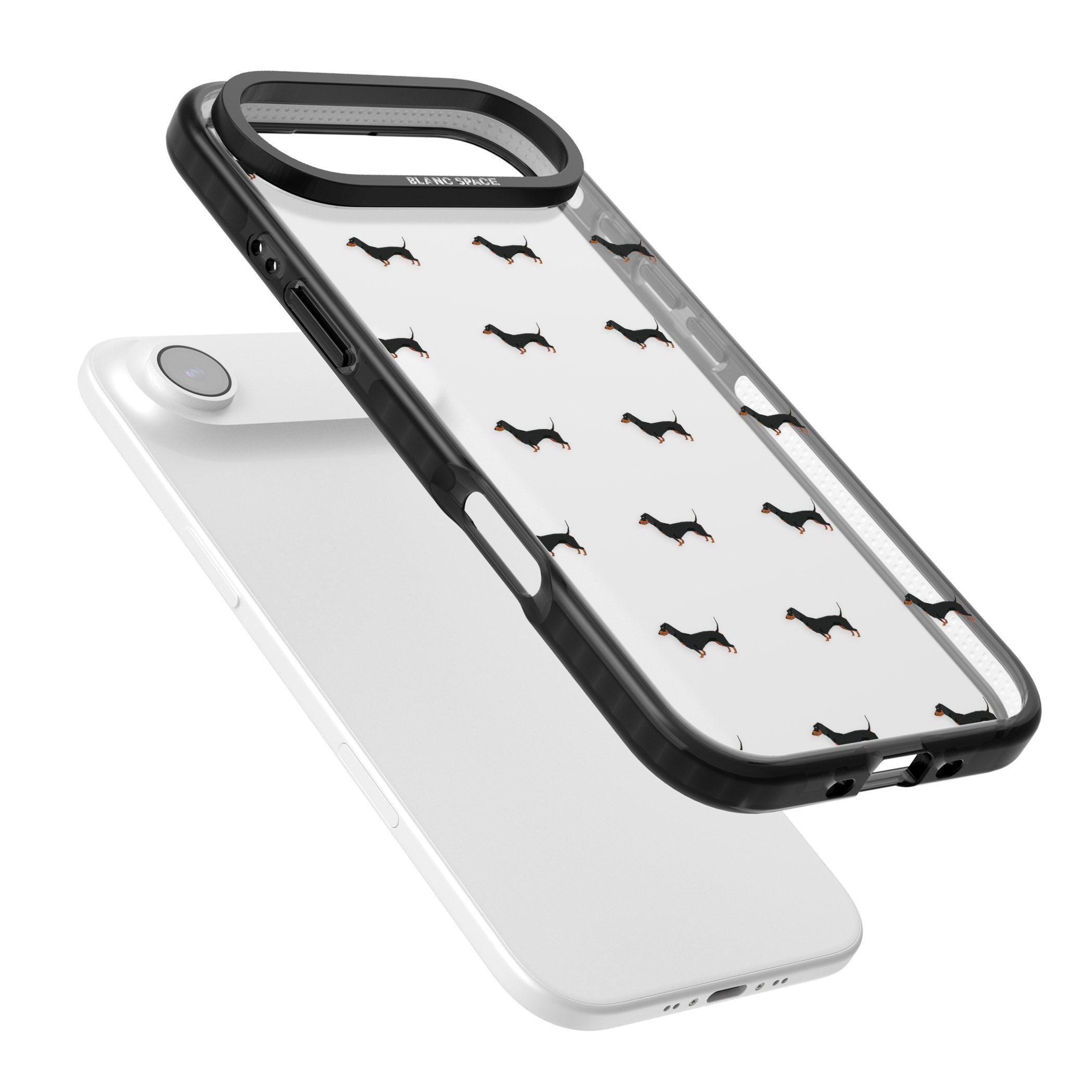 Dachshund Pattern Clear iPhone 17 Air Impact Black Phone Case Colours