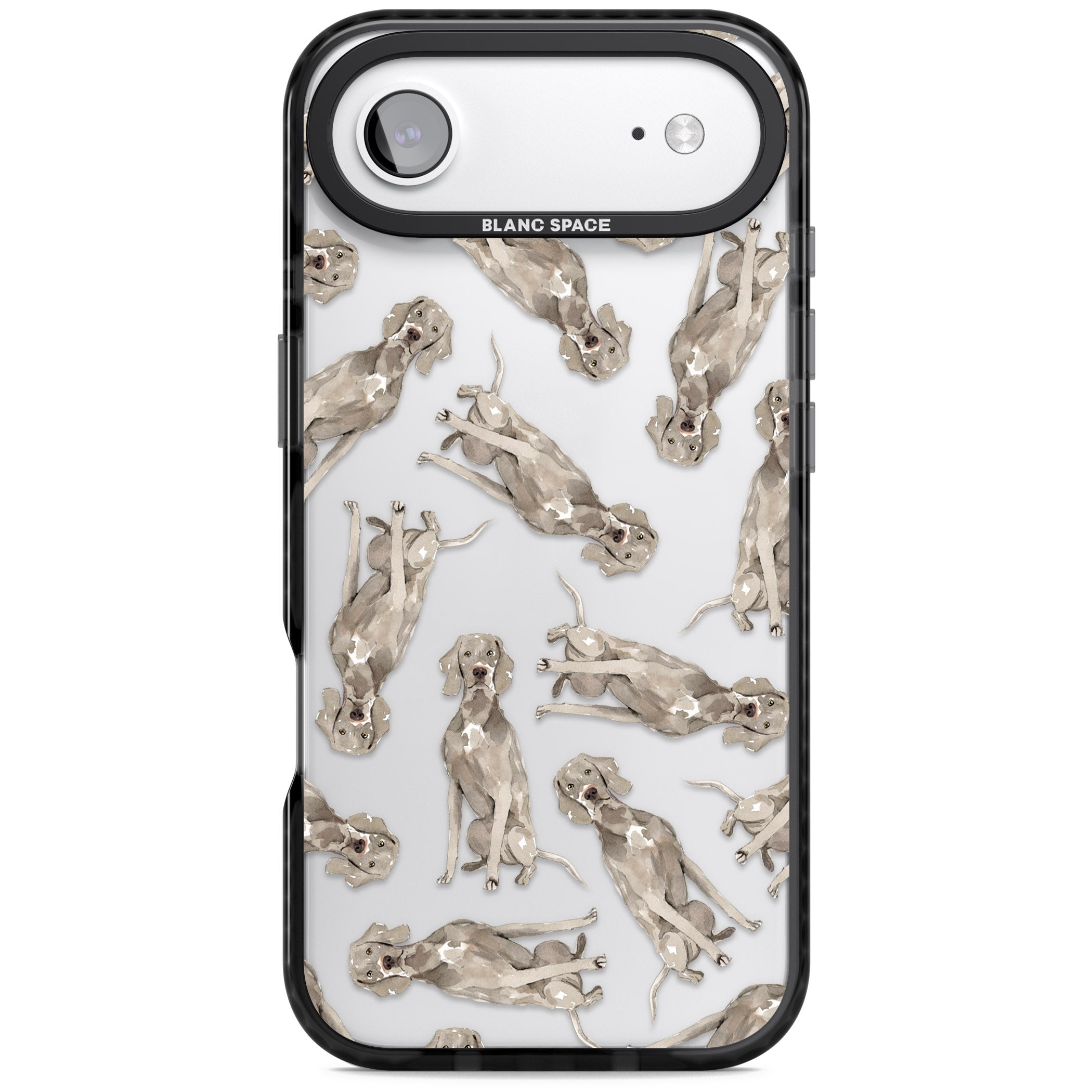 Weimaraner Watercolor Dog iPhone 17 Air Impact Black Phone Case