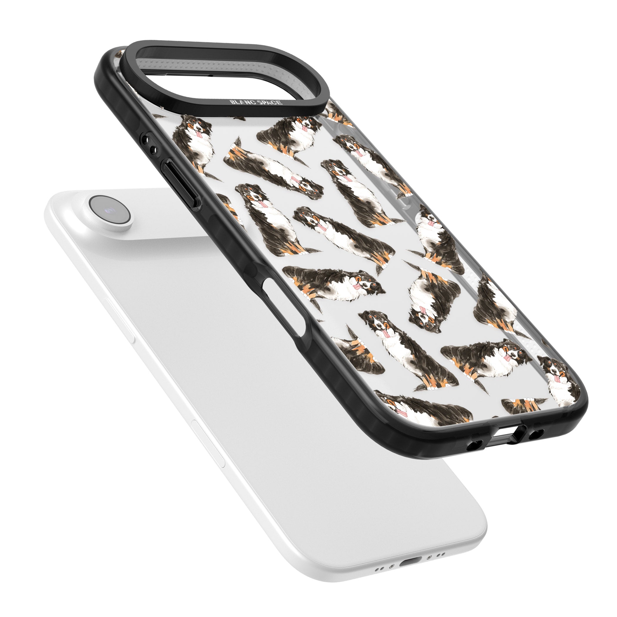 Bernese Mountain Dog Pattern iPhone 17 Air Impact Black Phone Case Colours