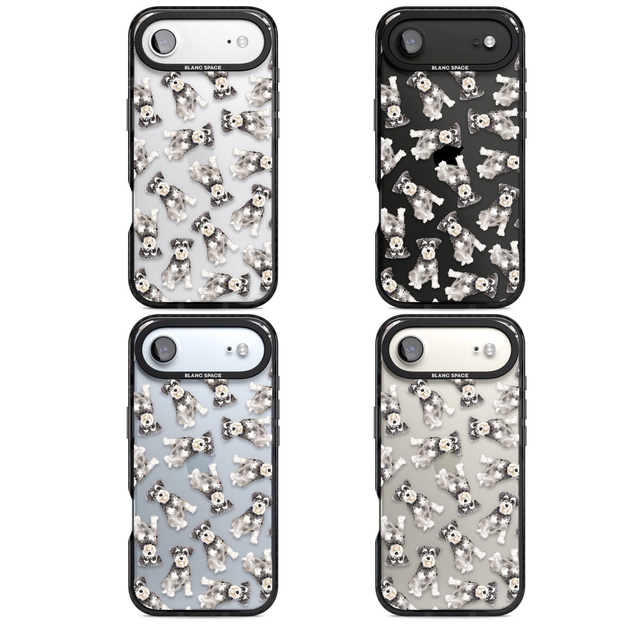 Miniature Schnauzer Watercolor iPhone 17 Air Impact Black Phone Case APT Impact Protection