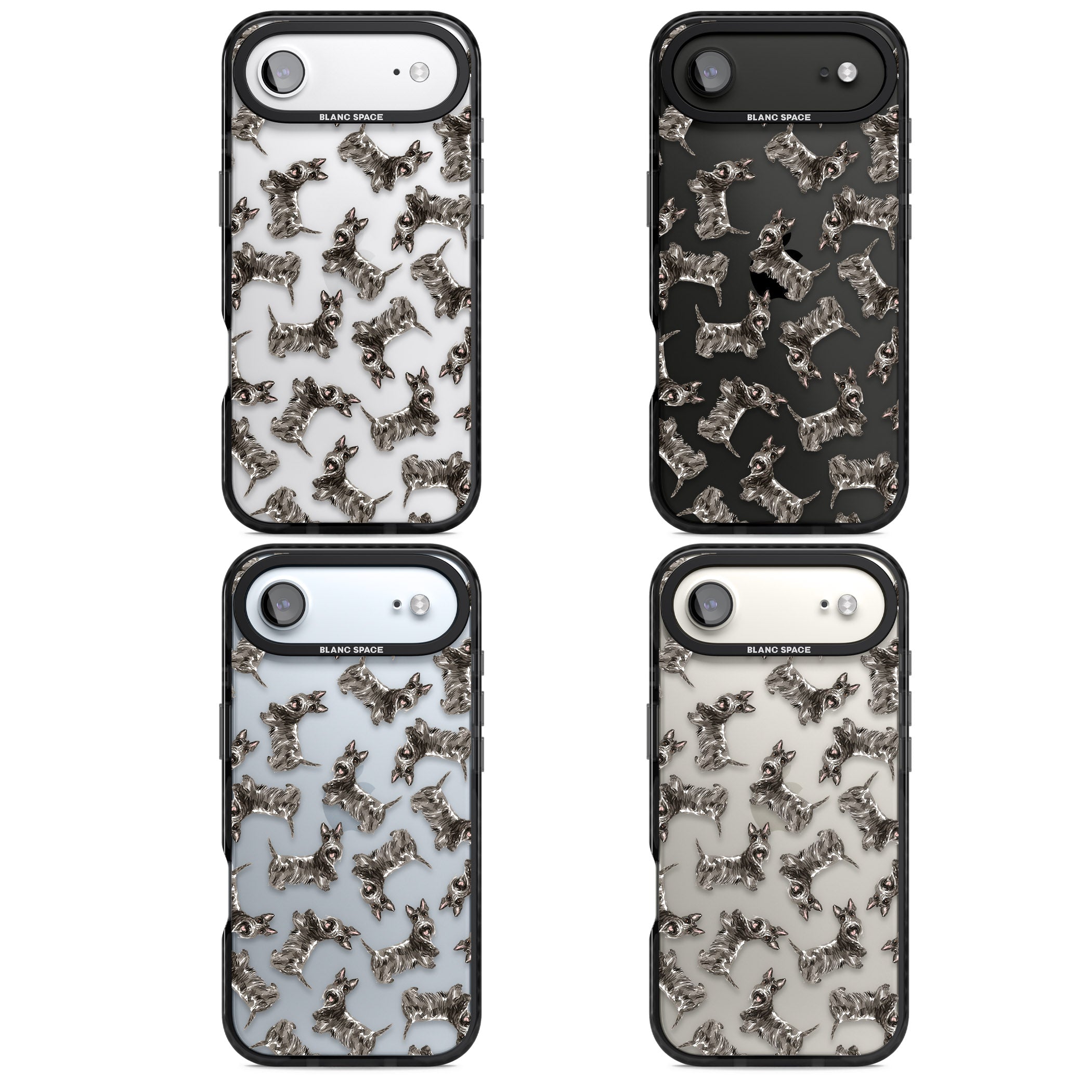 Scottish Terrier Pattern iPhone 17 Air Impact Black Phone Case APT Impact Protection