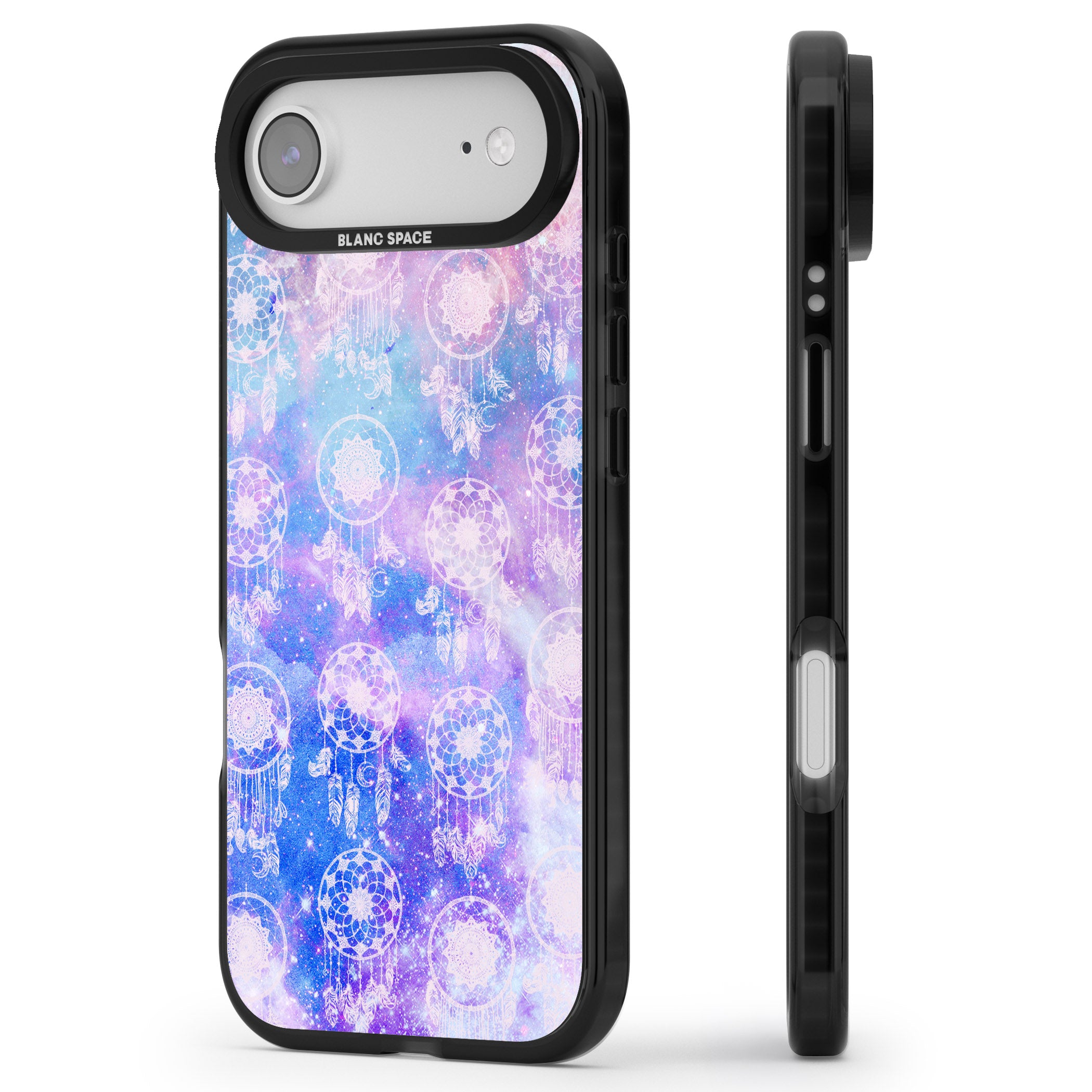 Dreamcatcher Galaxy Tie Dye iPhone 17 Air Impact Black Phone Case Side Profile