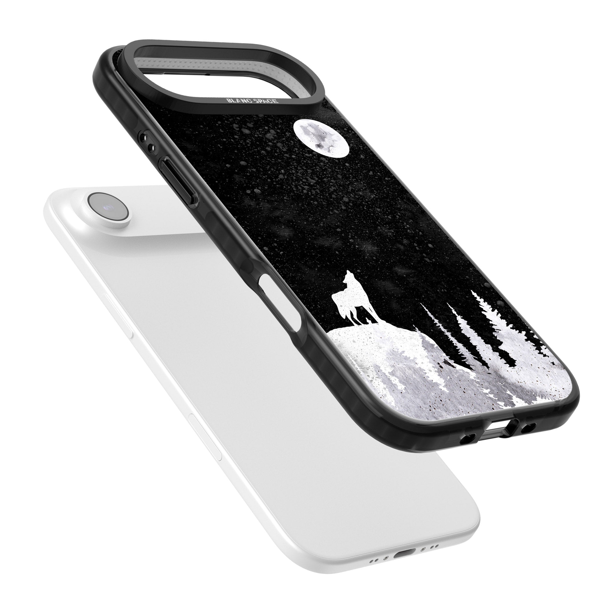 Moon Phases: Wolf & Full Moon iPhone 17 Air Impact Black Phone Case Colours