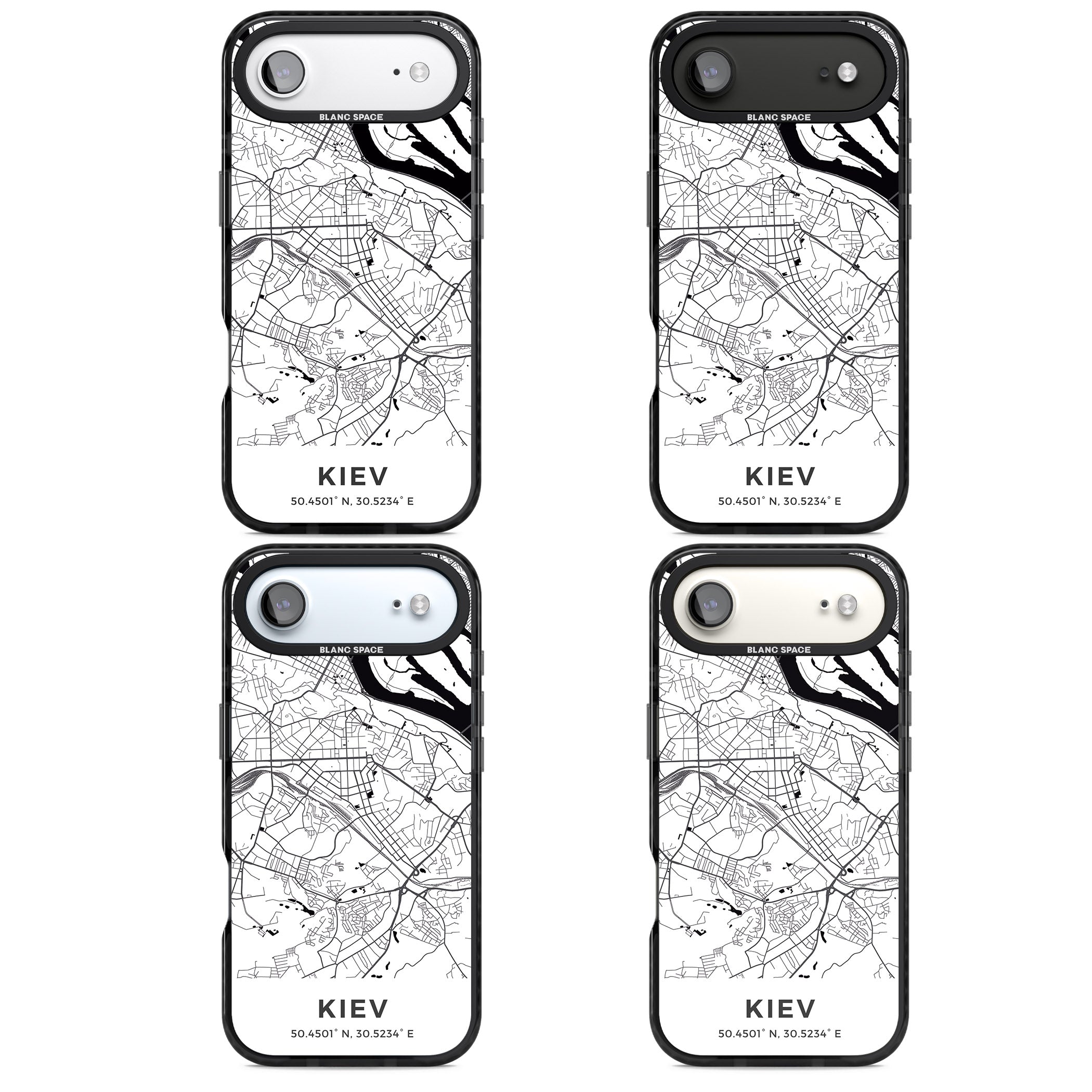 Kiev Map iPhone 17 Air Impact Black Phone Case APT Impact Protection