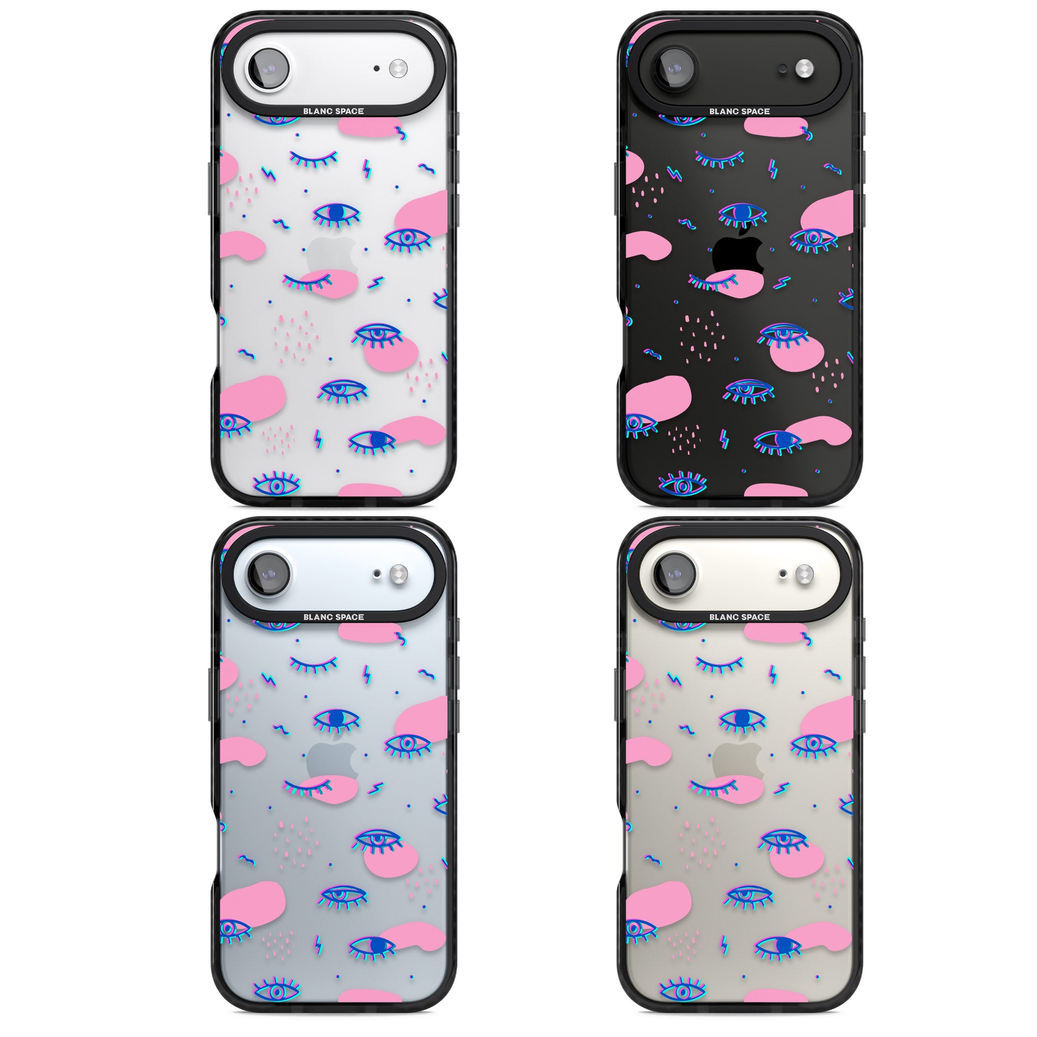 Pink Eye Pattern iPhone 17 Air Impact Black Phone Case APT Impact Protection