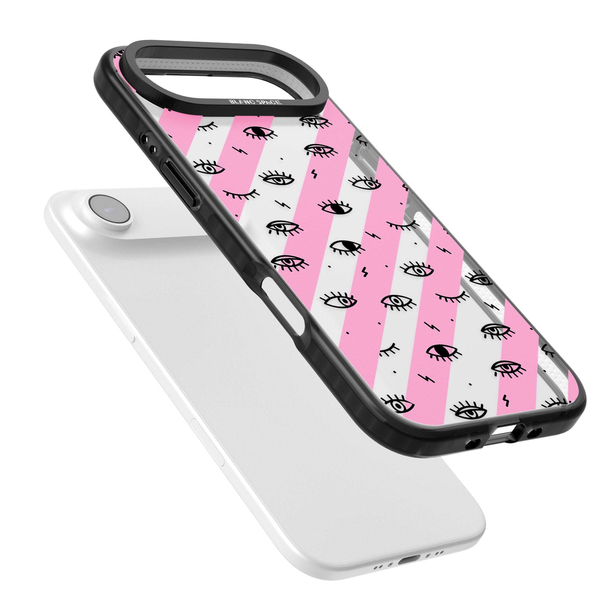 Pink Stripe Eyes iPhone 17 Air Impact Black Phone Case Colours