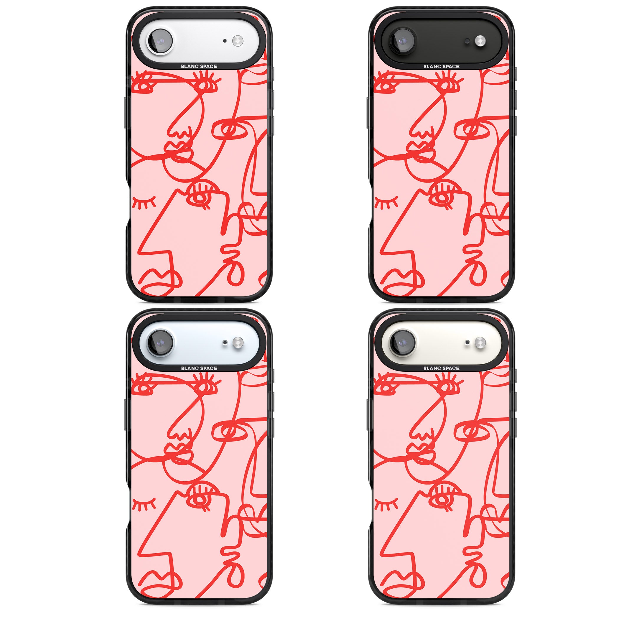 Red Line Art iPhone 17 Air Impact Black Phone Case APT Impact Protection