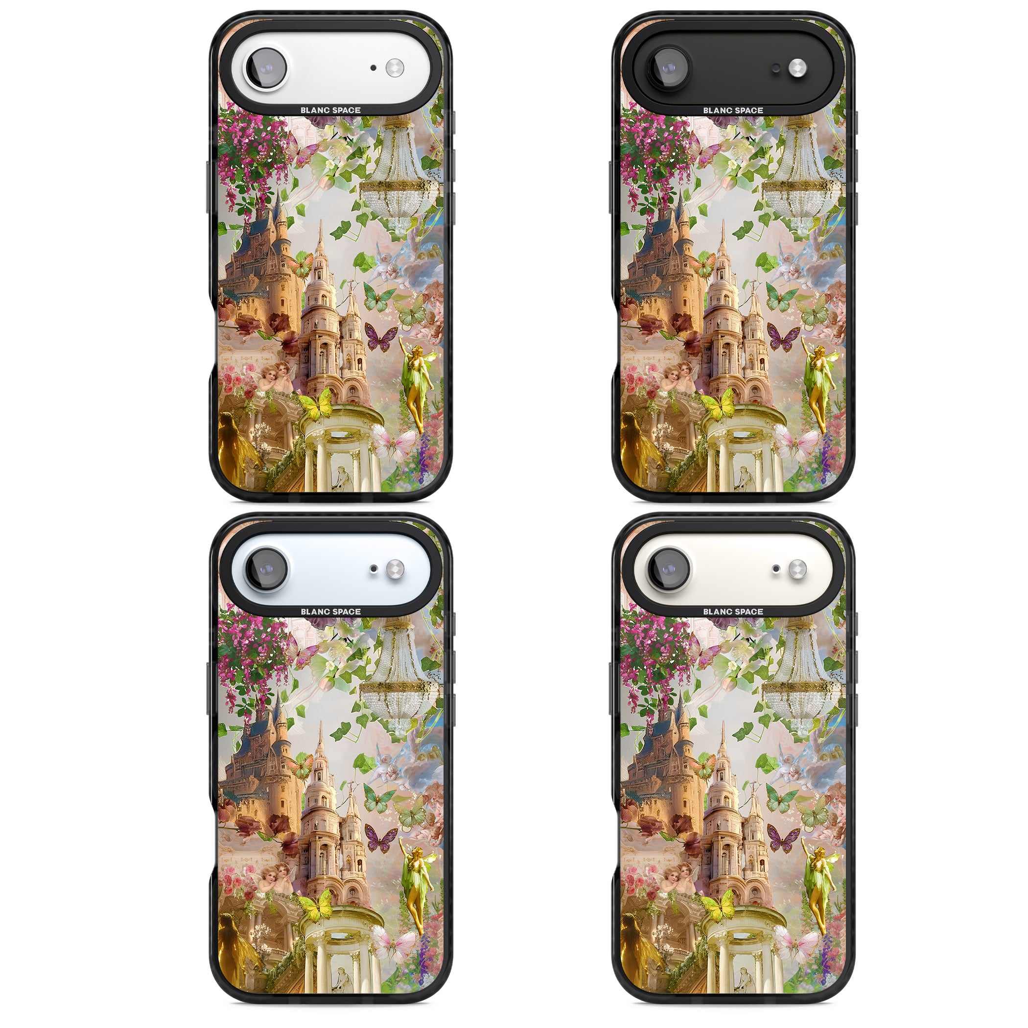 Fairies & Castles Collage iPhone 17 Air Impact Black Phone Case APT Impact Protection