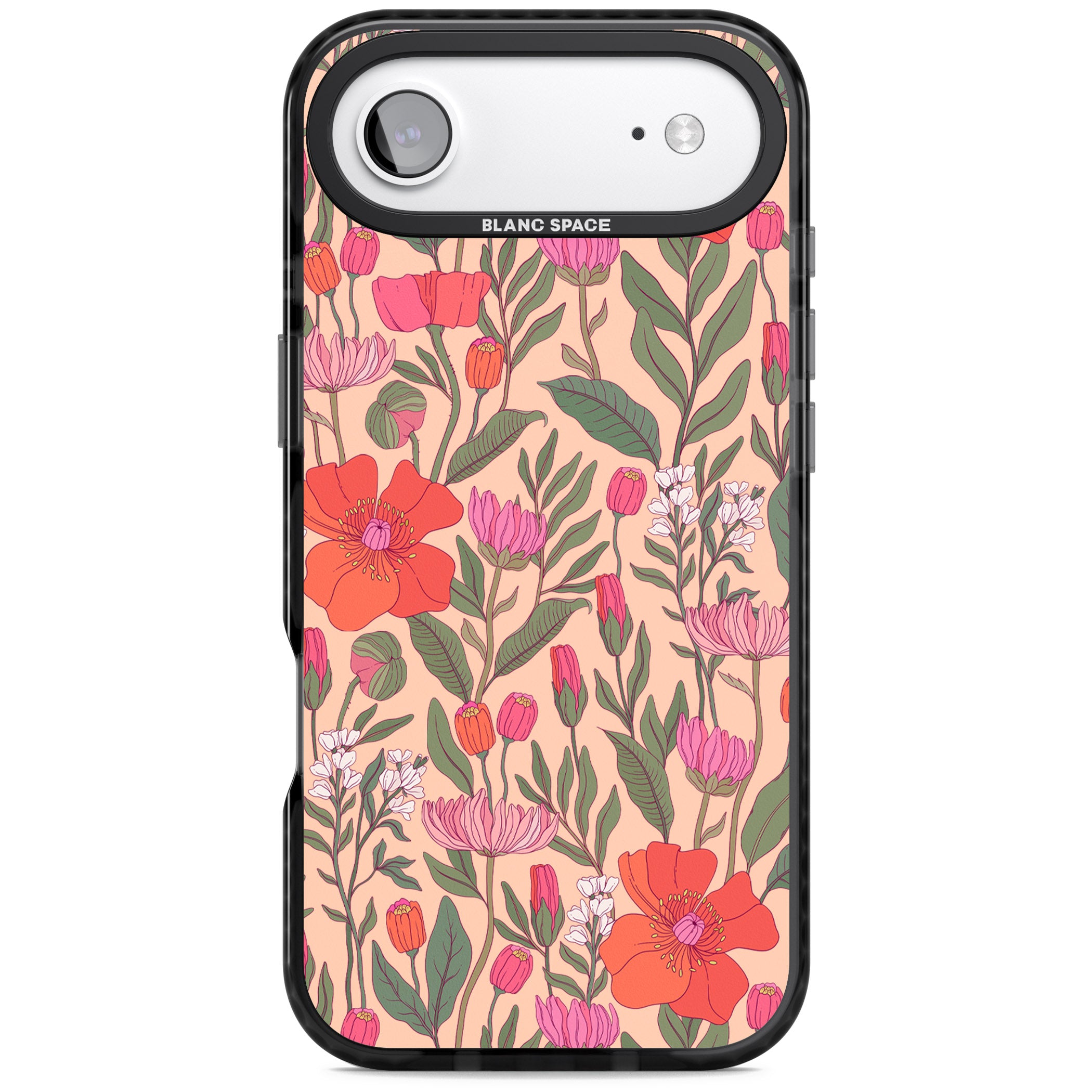 Peachy Floral Background iPhone 17 Air Impact Black Phone Case