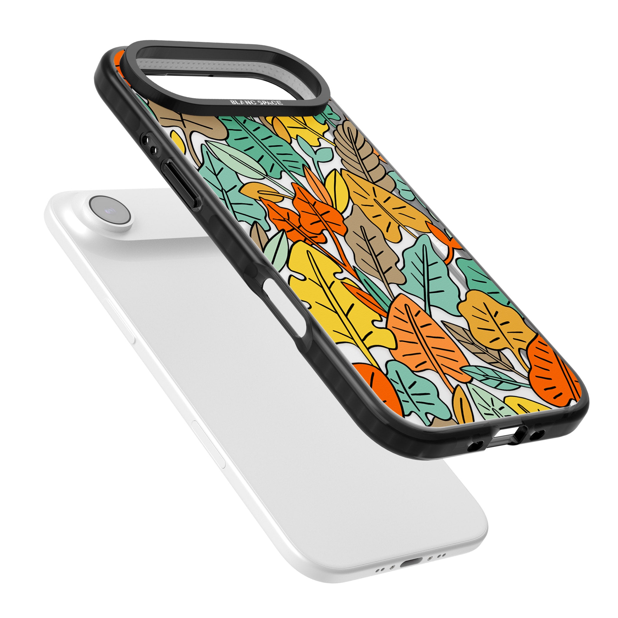 Pastel Toned Autumn Leaves iPhone 17 Air Impact Black Phone Case Colours