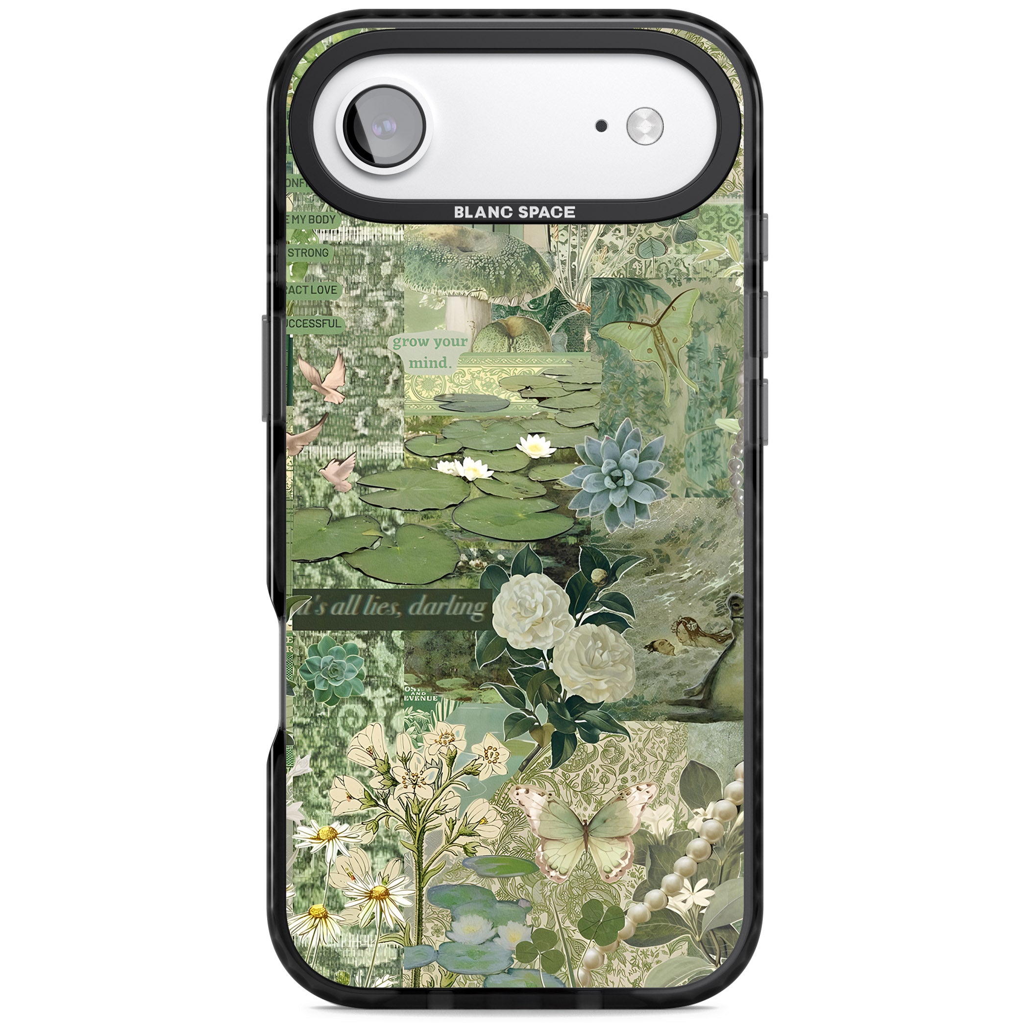Sage Collage iPhone 17 Air Impact Black Phone Case