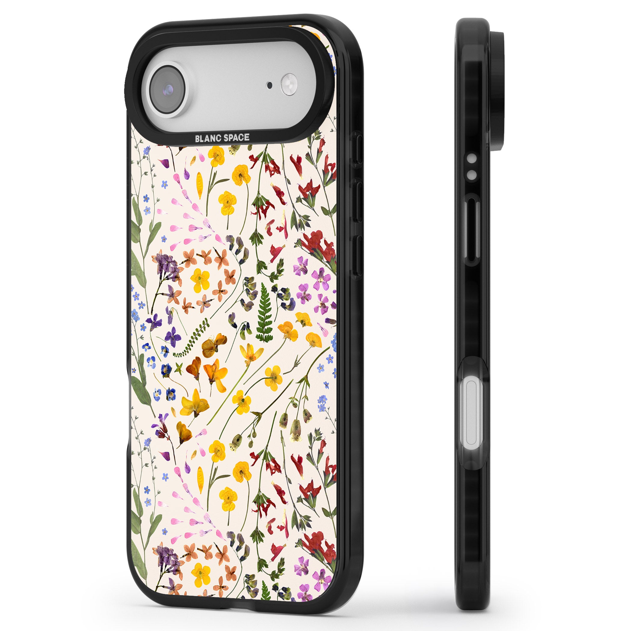 Wildflower Bouquet Cream iPhone 17 Air Impact Black Phone Case Side Profile