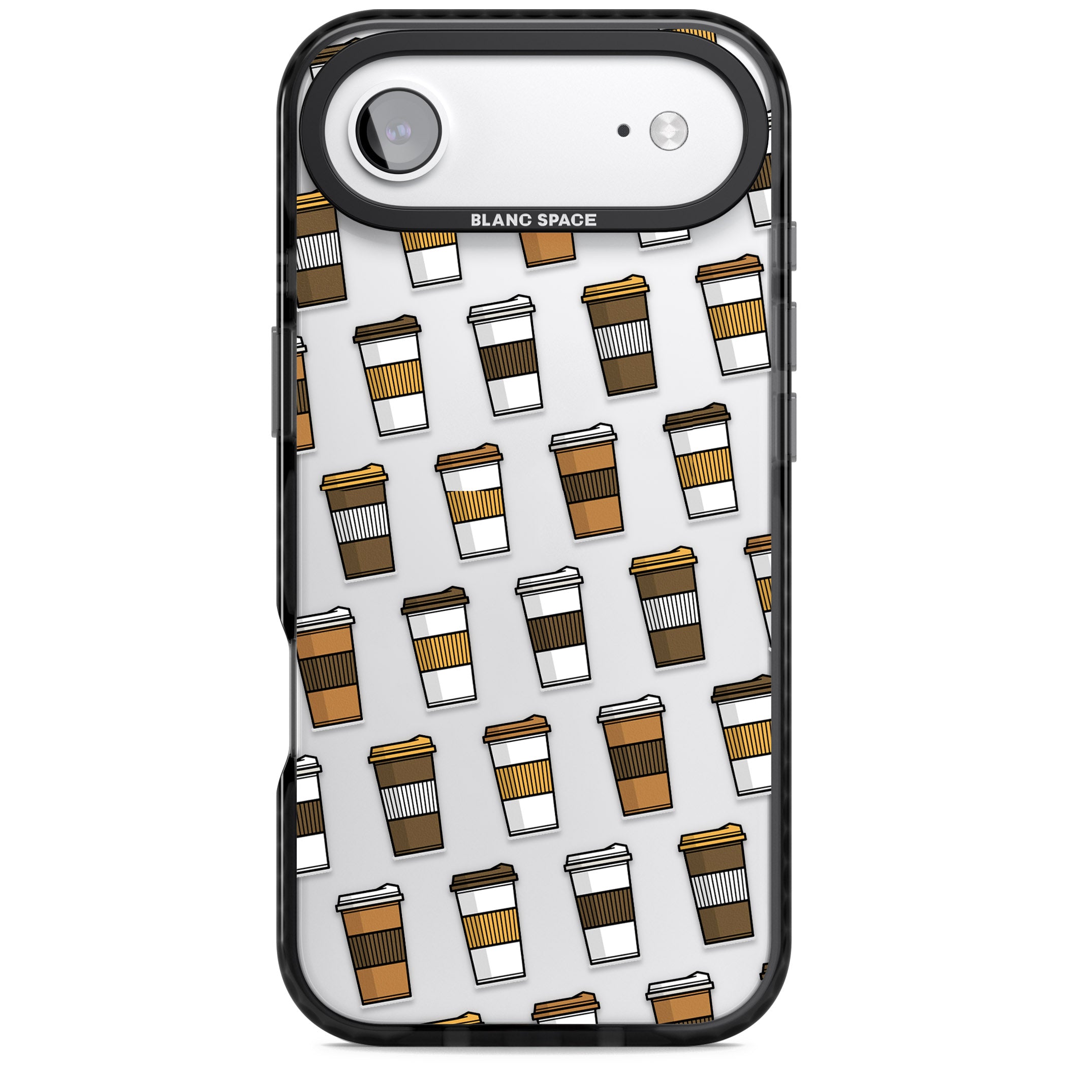 Coffee Cup Pattern iPhone 17 Air Impact Black Phone Case