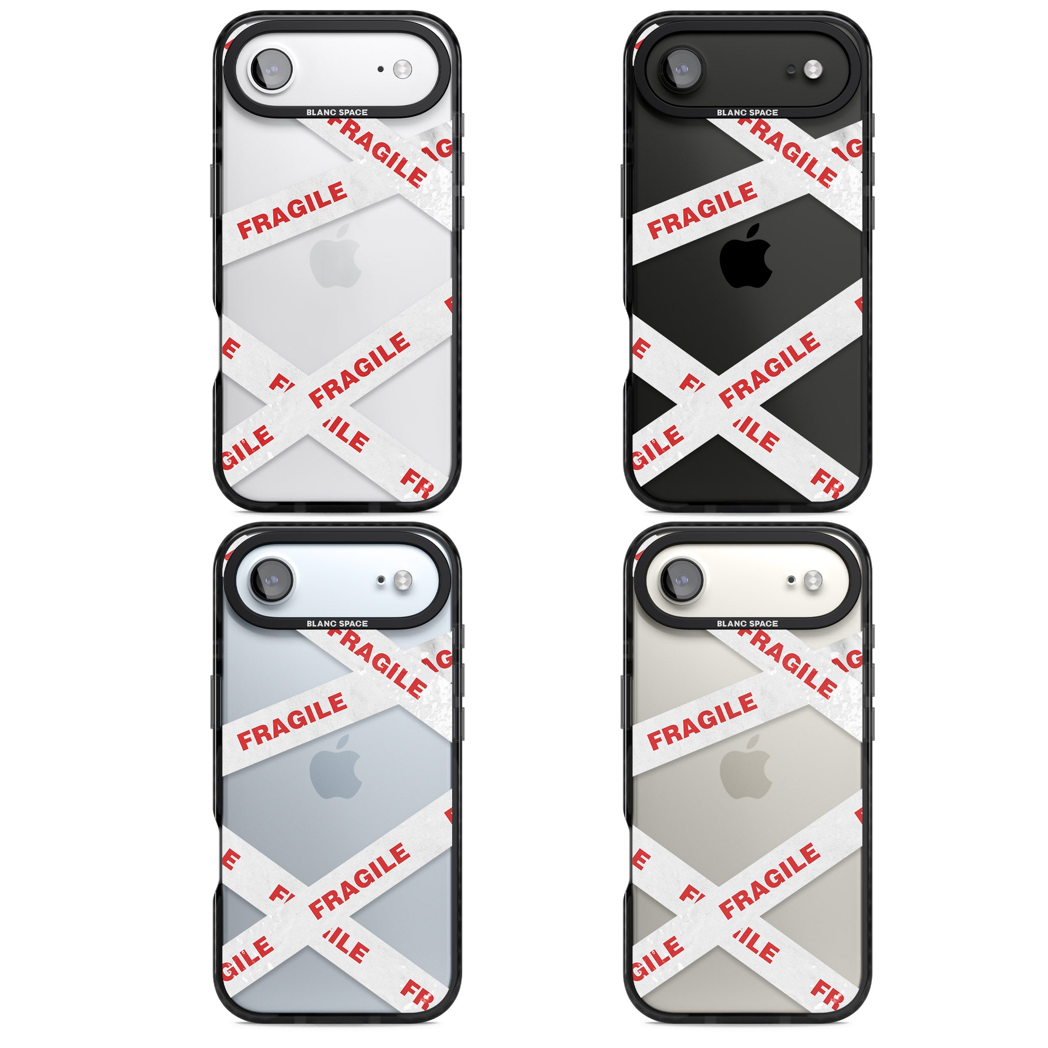 Fragile Tape iPhone 17 Air Impact Black Phone Case APT Impact Protection