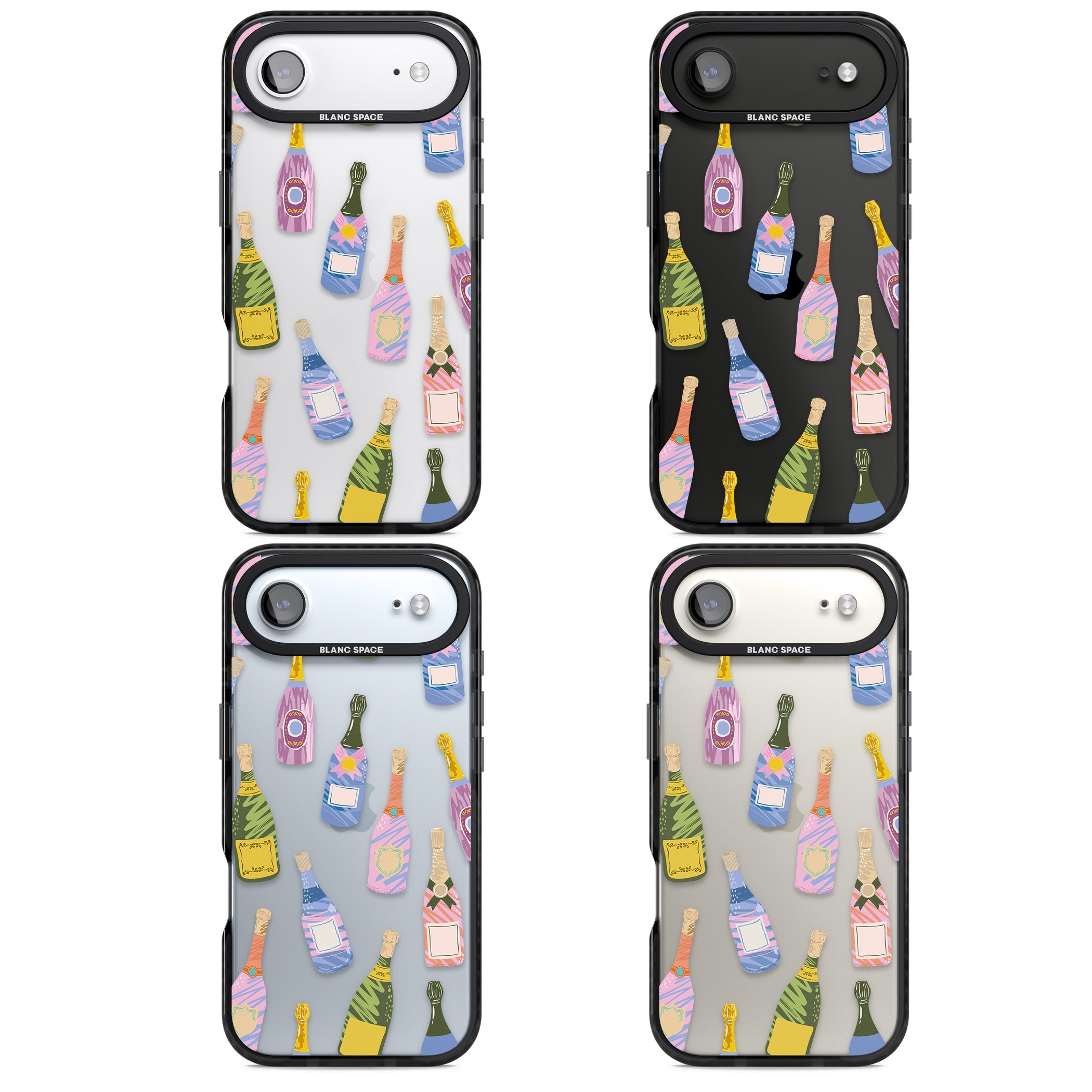 Champagne Pattern iPhone 17 Air Impact Black Phone Case APT Impact Protection