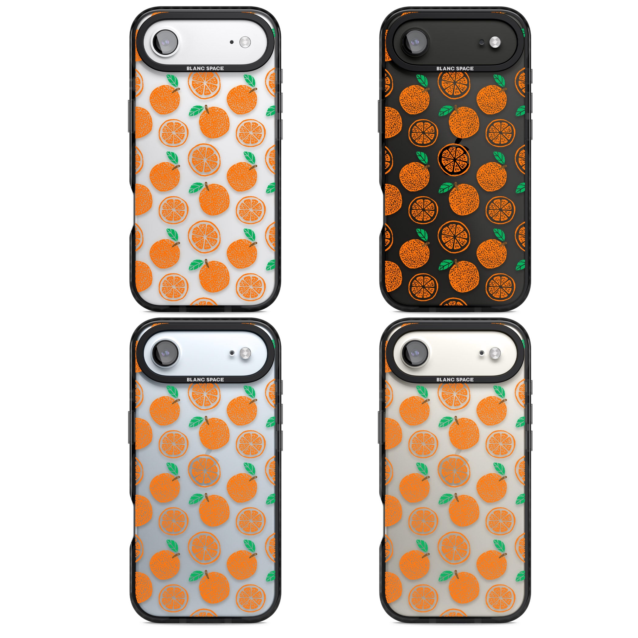 Orange Pattern iPhone 17 Air Impact Black Phone Case APT Impact Protection