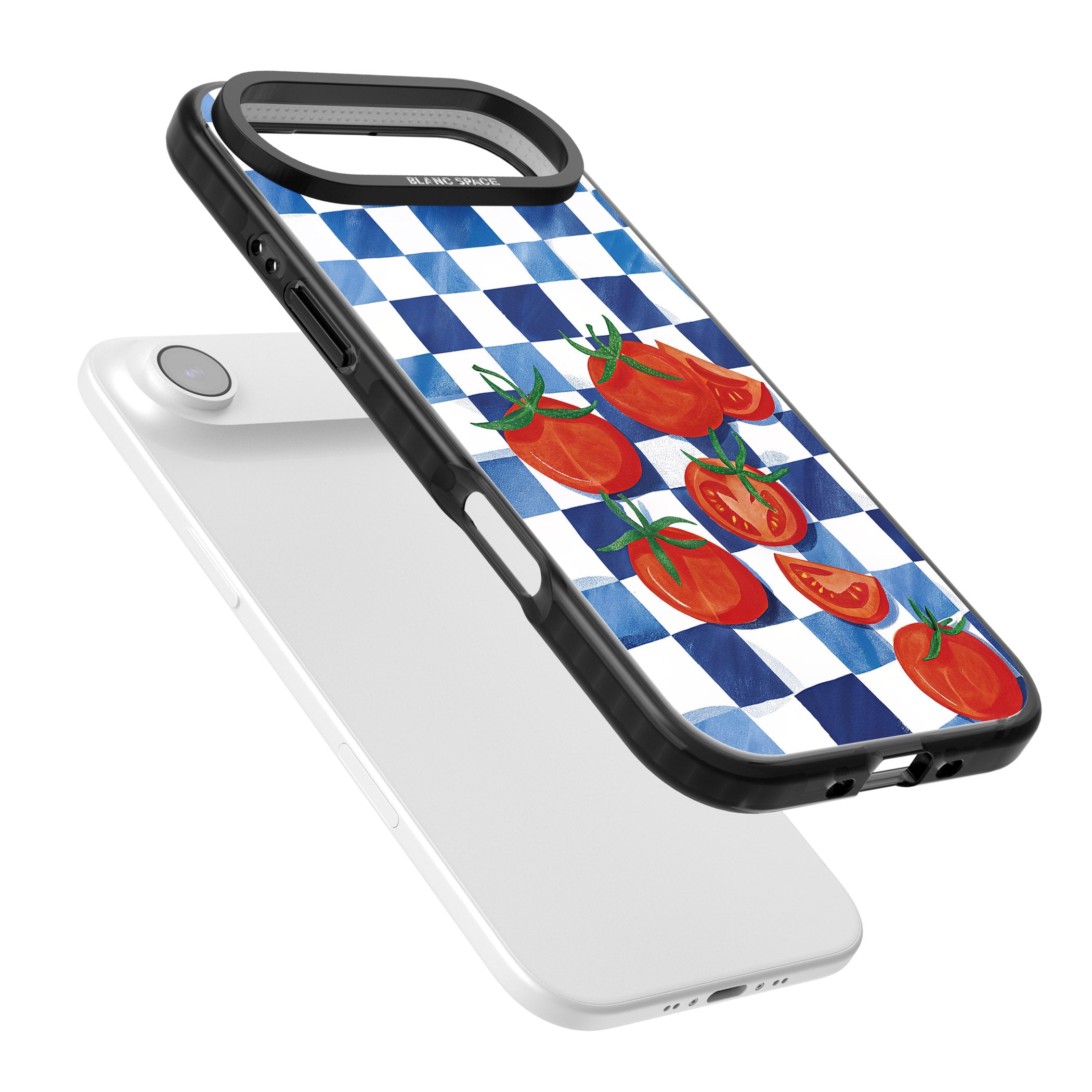 Blue Picnic Blanket & Tomatoes iPhone 17 Air Impact Black Phone Case Colours