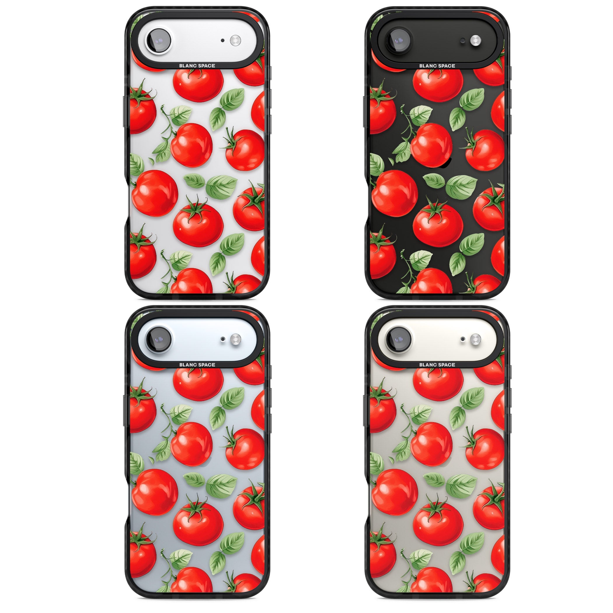 Tomato Pattern iPhone 17 Air Impact Black Phone Case APT Impact Protection