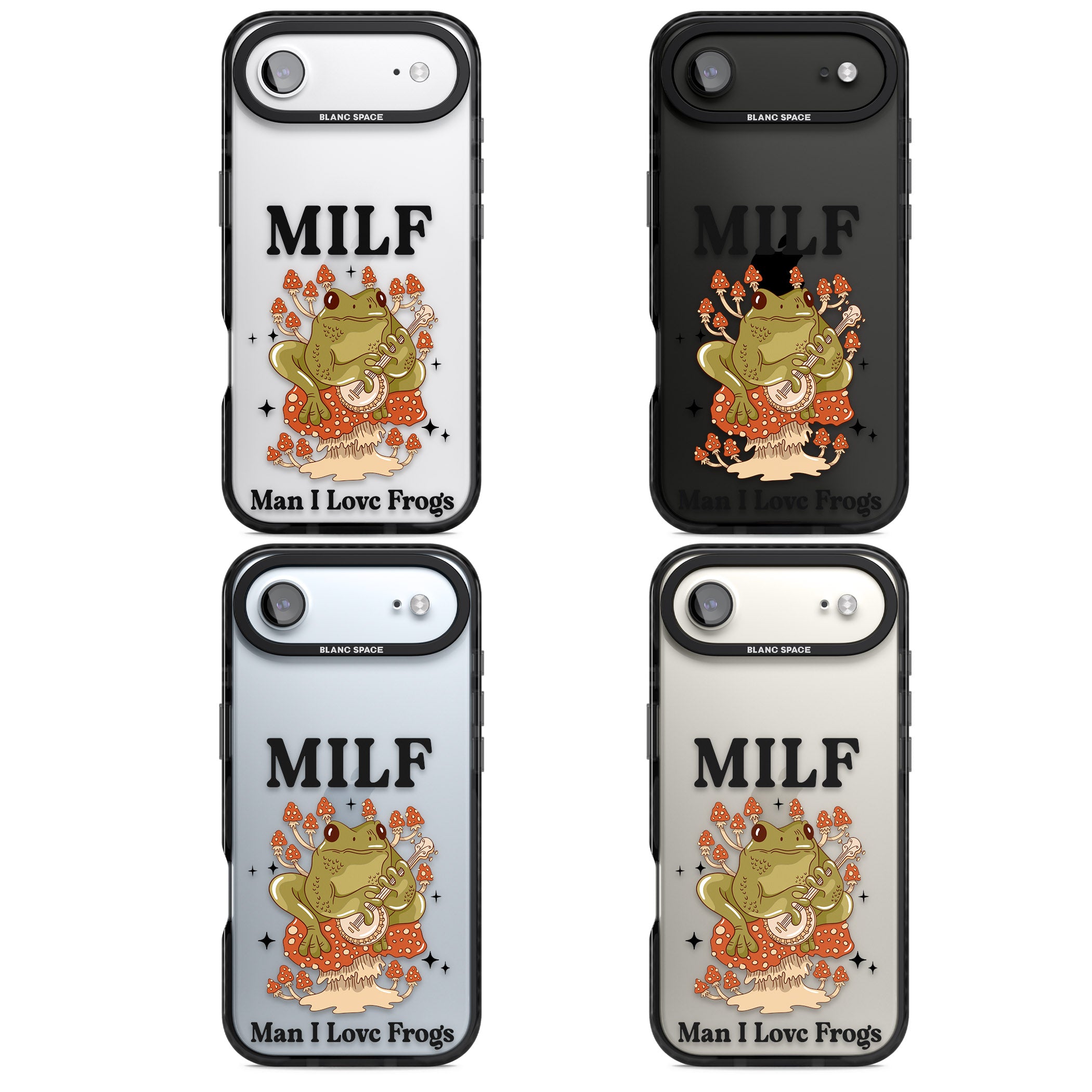 Man I Love Frogs iPhone 17 Air Impact Black Phone Case APT Impact Protection