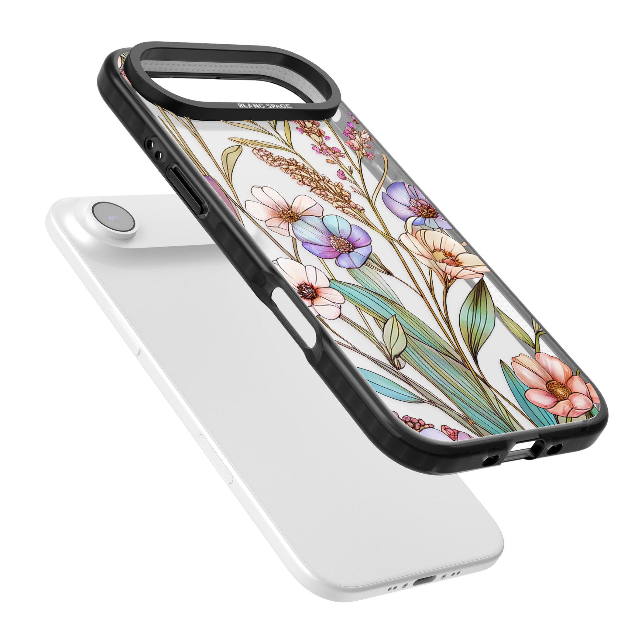 Glass Summer Flowers iPhone 17 Air Impact Black Phone Case Colours