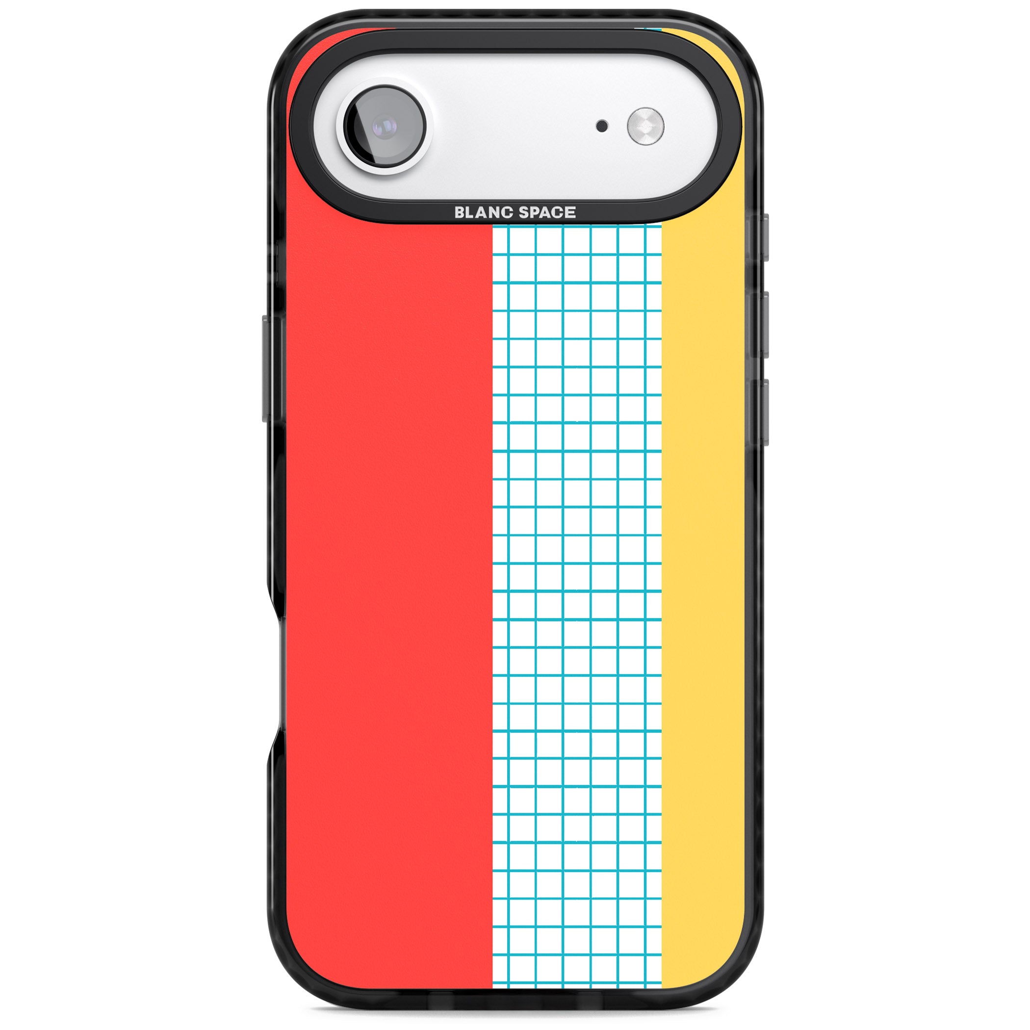 Abstract Grid Red, Blue, Yellow iPhone 17 Air Impact Black Phone Case