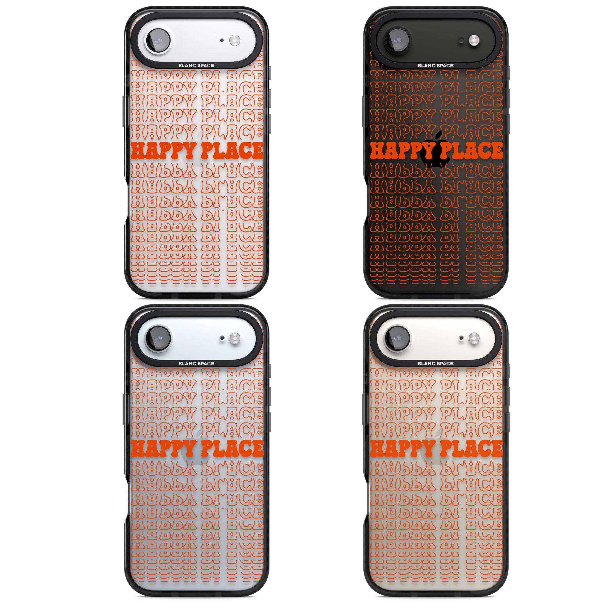 Happy Place (Orange) iPhone 17 Air Impact Black Phone Case APT Impact Protection