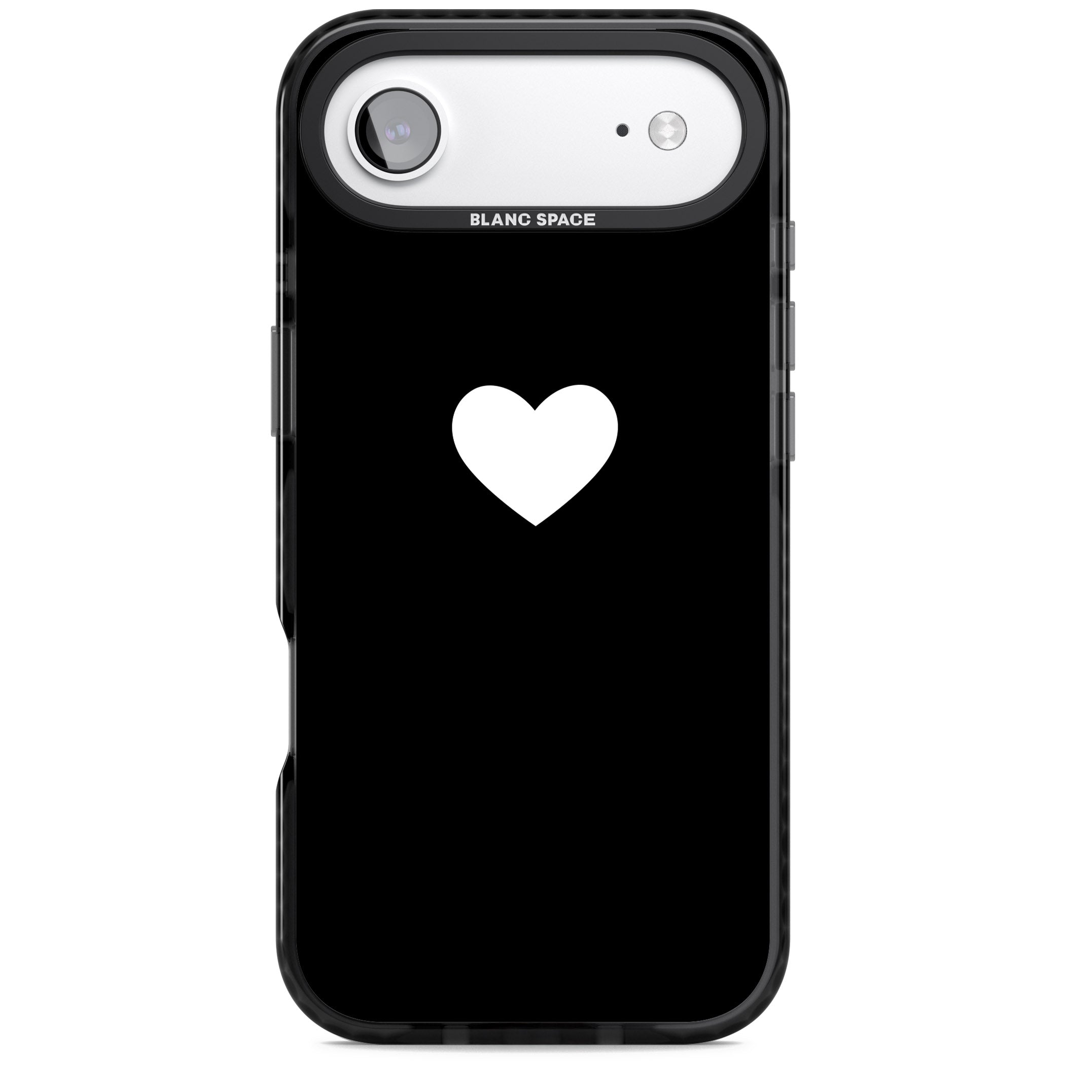 Single Heart Design: White & iPhone 17 Air Impact Black Phone Case