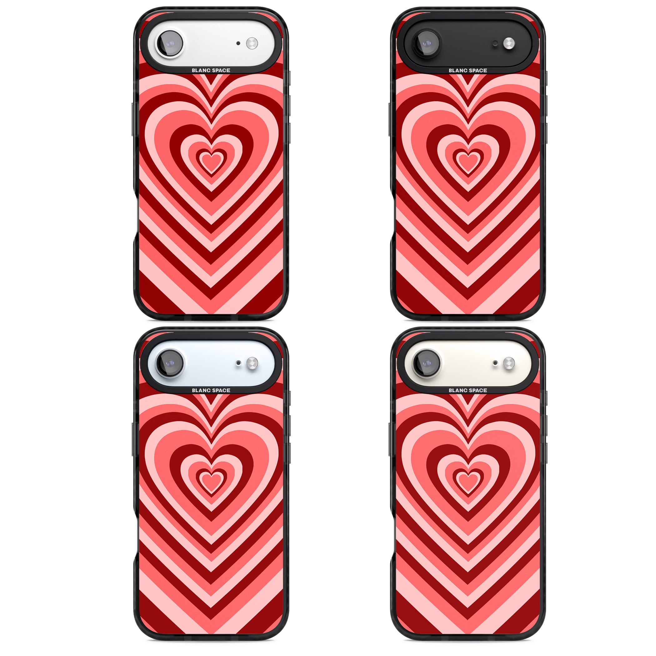 Red Heart Illusion iPhone 17 Air Impact Black Phone Case APT Impact Protection