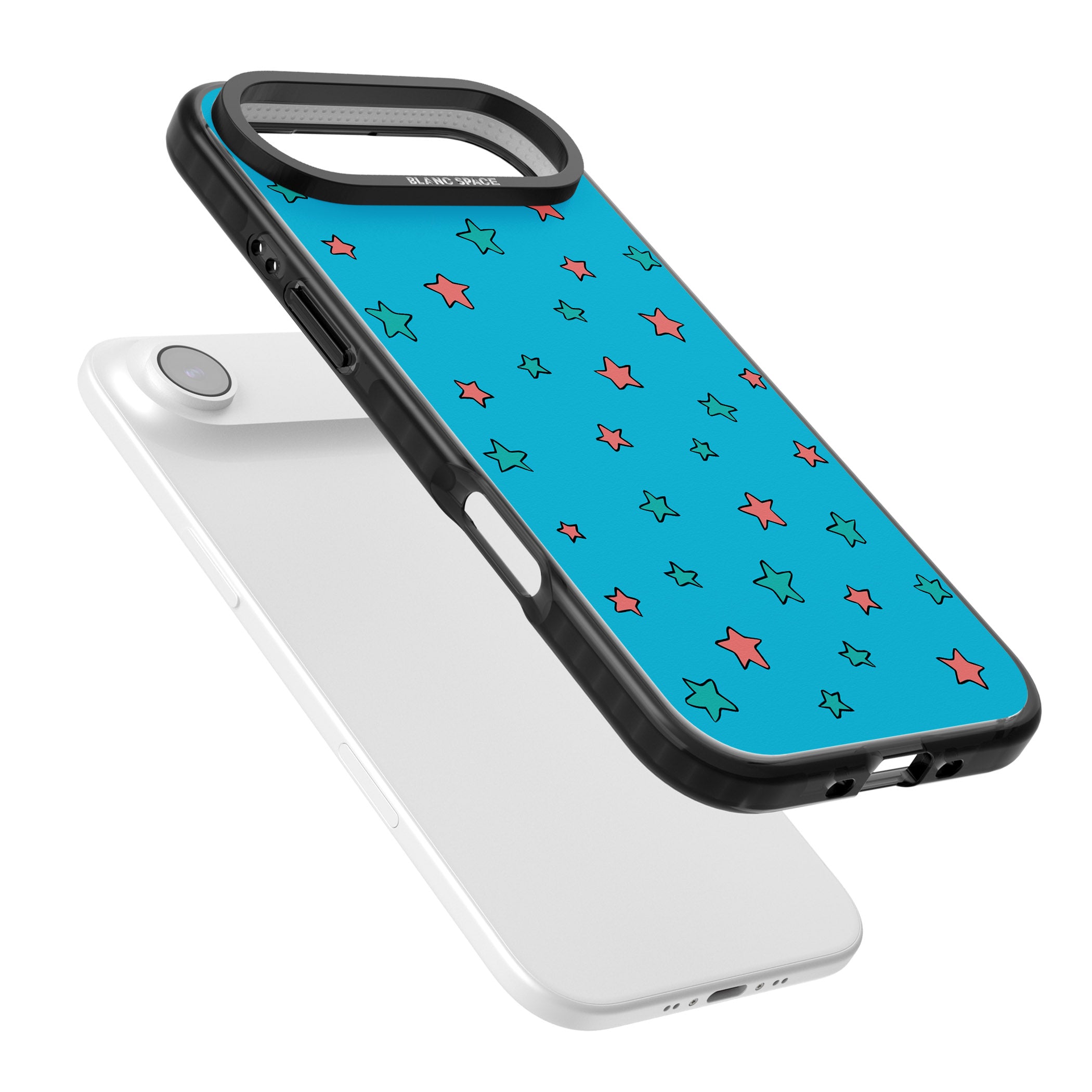 Blue Heartstopper Stars Pattern iPhone 17 Air Impact Black Phone Case Colours