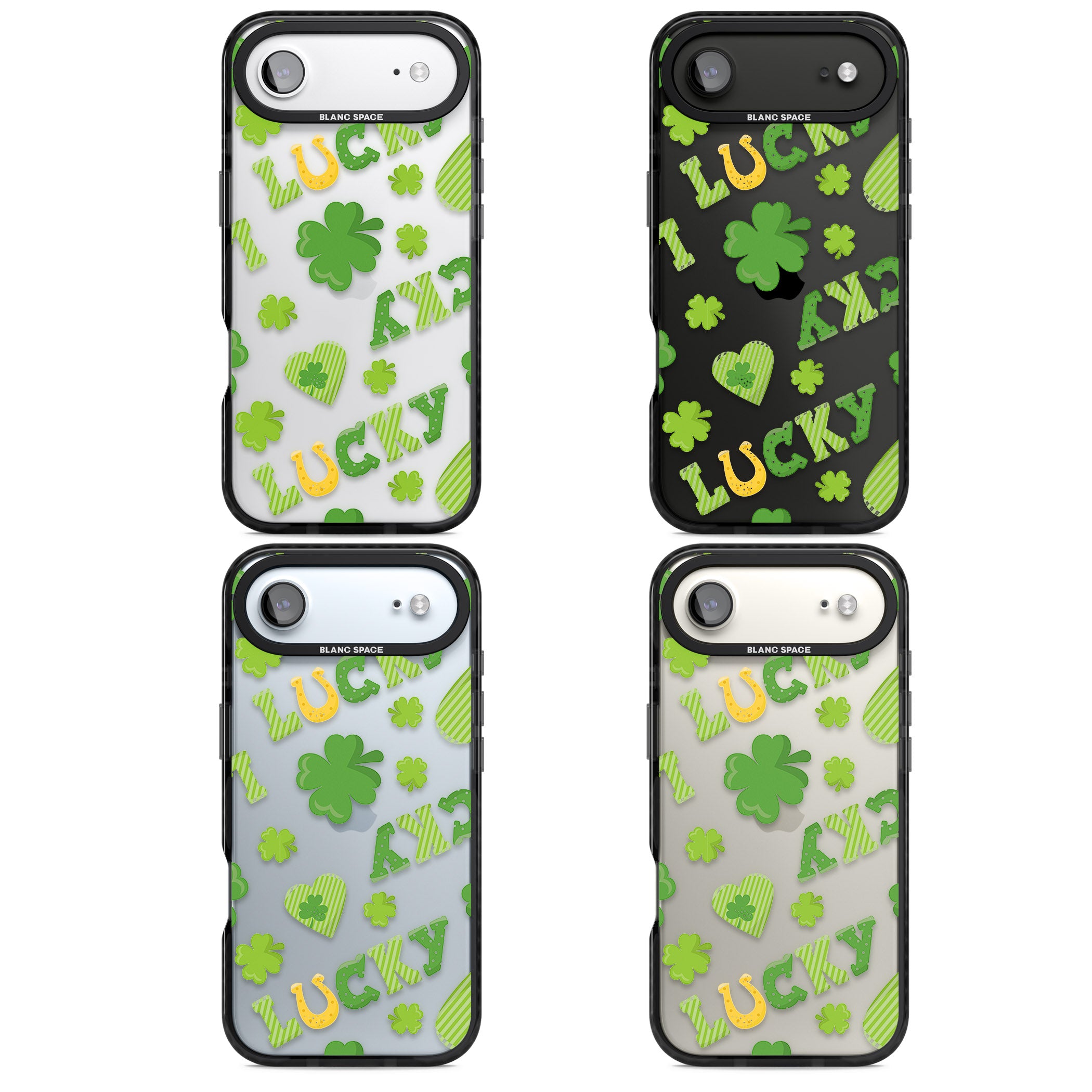 Lucky Irish Clover iPhone 17 Air Impact Black Phone Case APT Impact Protection