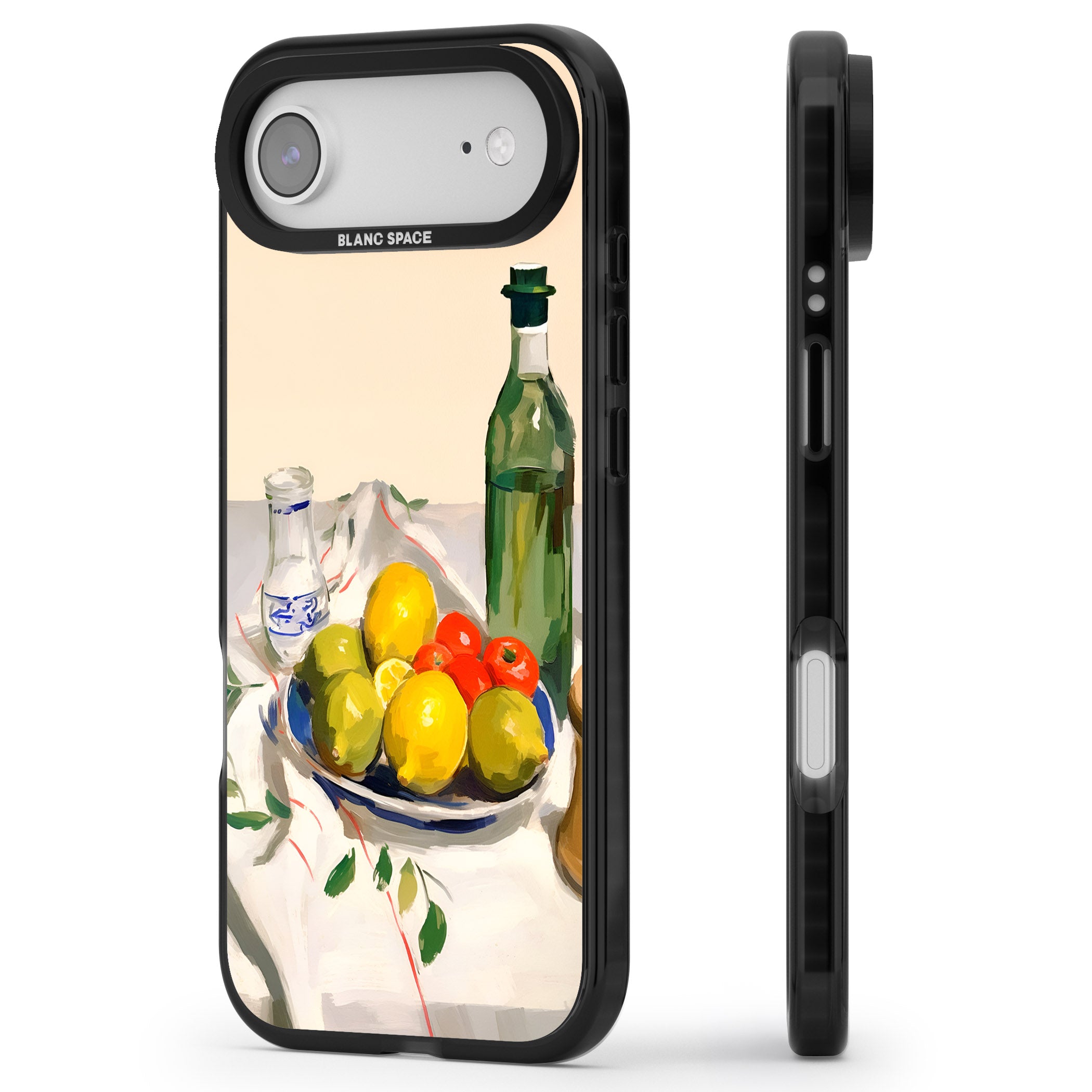 Mediterranean Fruit Salad iPhone 17 Air Impact Black Phone Case Side Profile