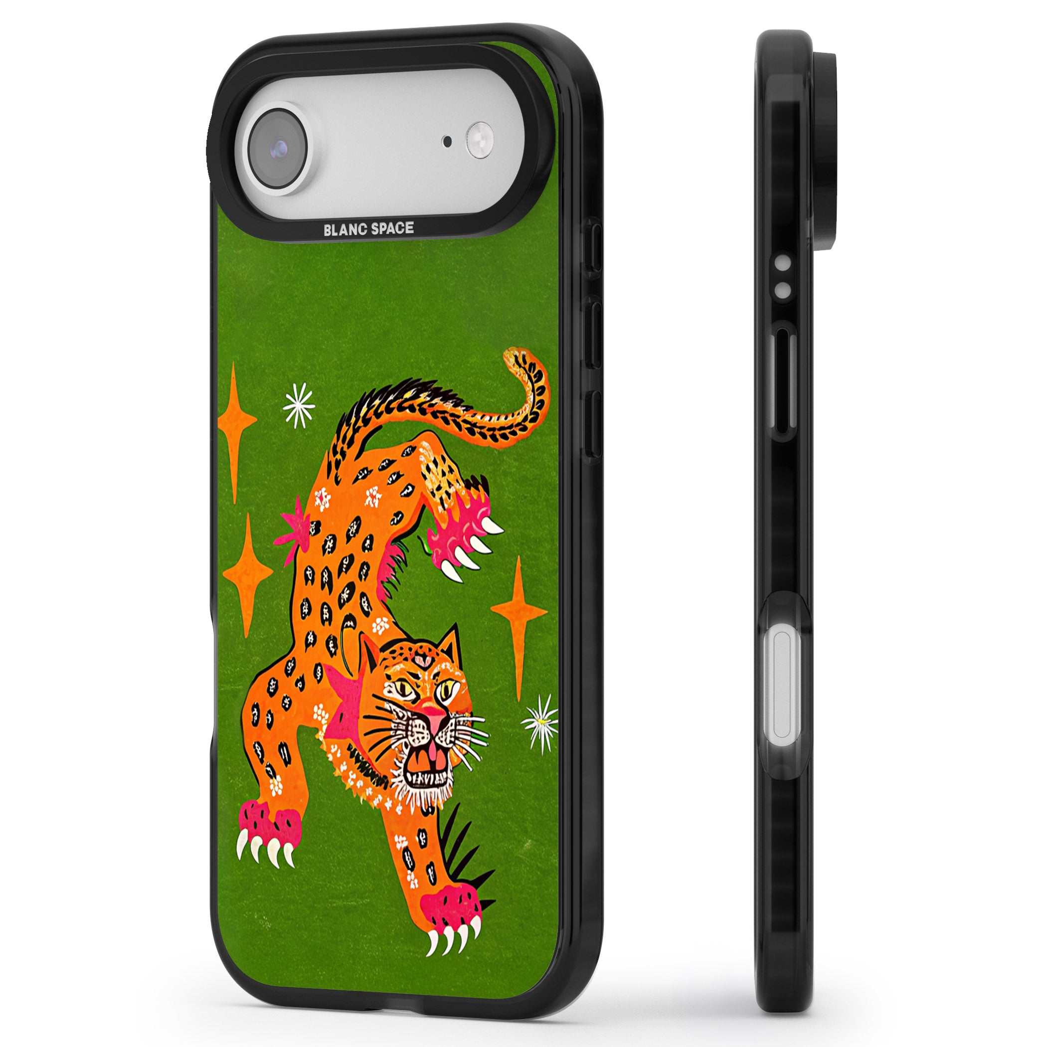 Fierce Jaguar iPhone 17 Air Impact Black Phone Case Side Profile