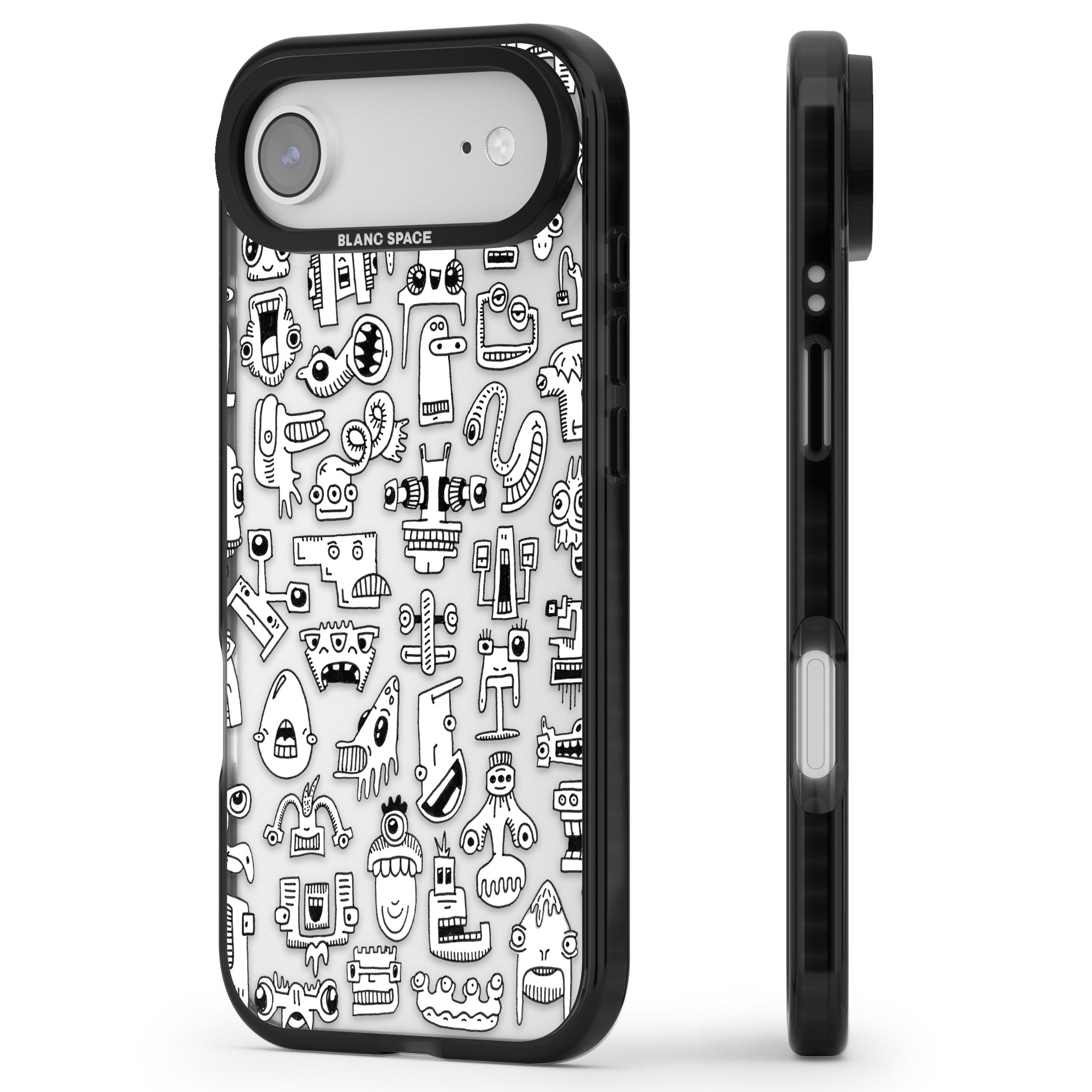 Weird Friends iPhone 17 Air Impact Black Phone Case Side Profile