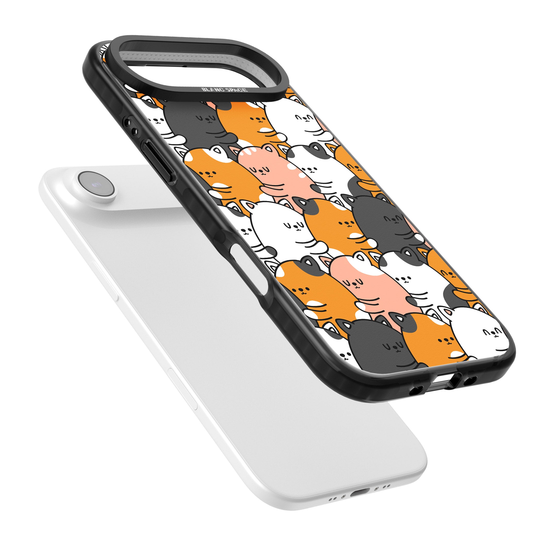 Spooning Cats Kawaii Pattern iPhone 17 Air Impact Black Phone Case Colours